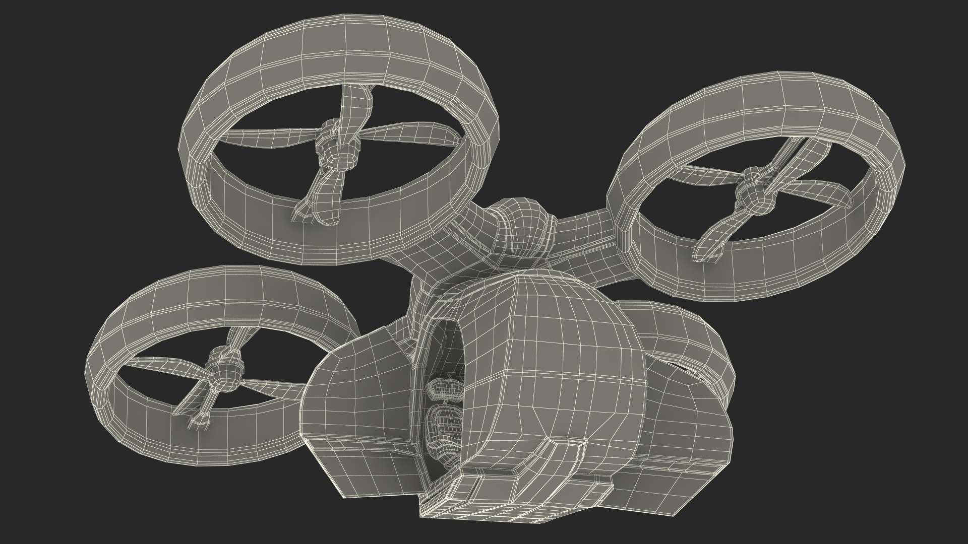 SciFi Futuristic Passenger Drone Rigged 3D model