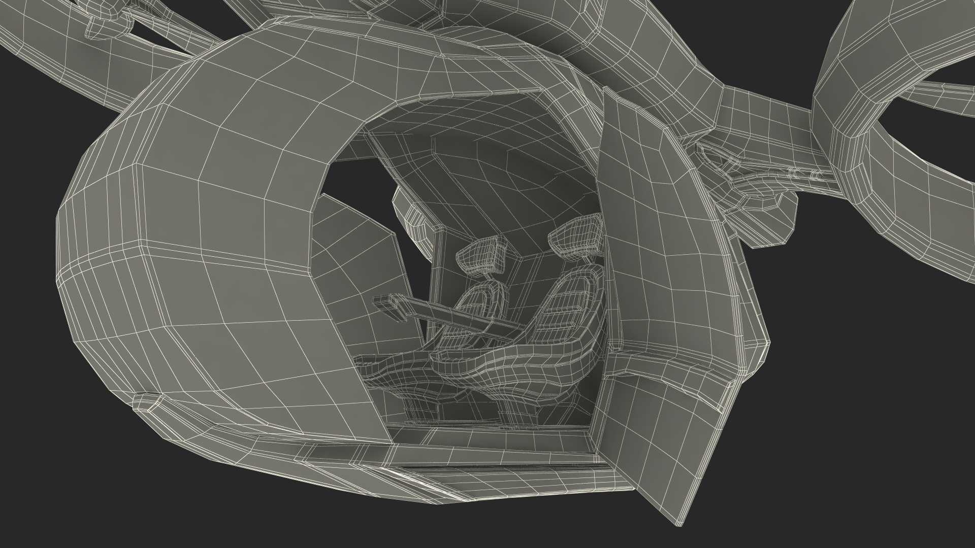 SciFi Futuristic Passenger Drone Rigged 3D model
