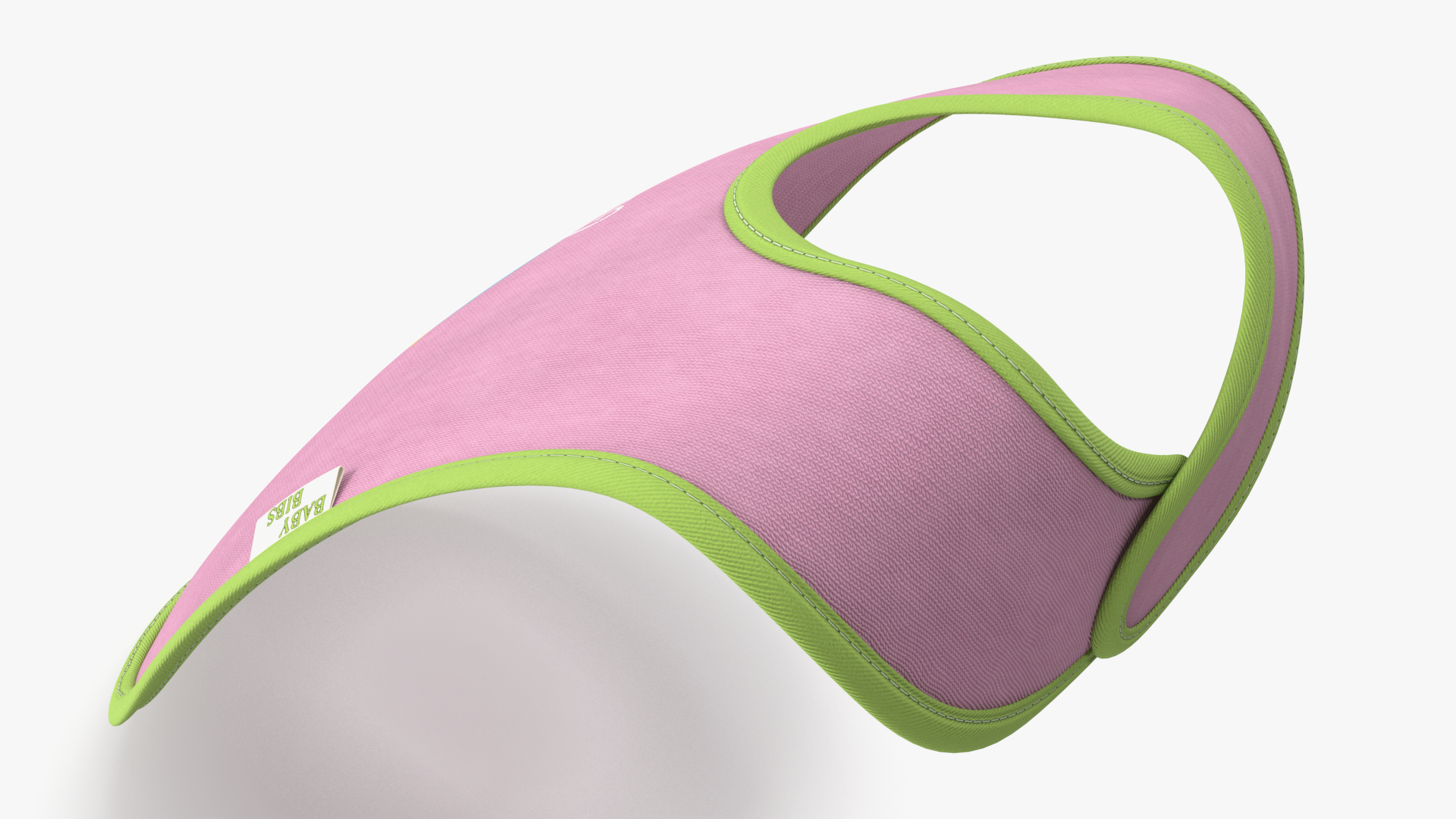 3D Pink Newborn Baby Bib Put On model