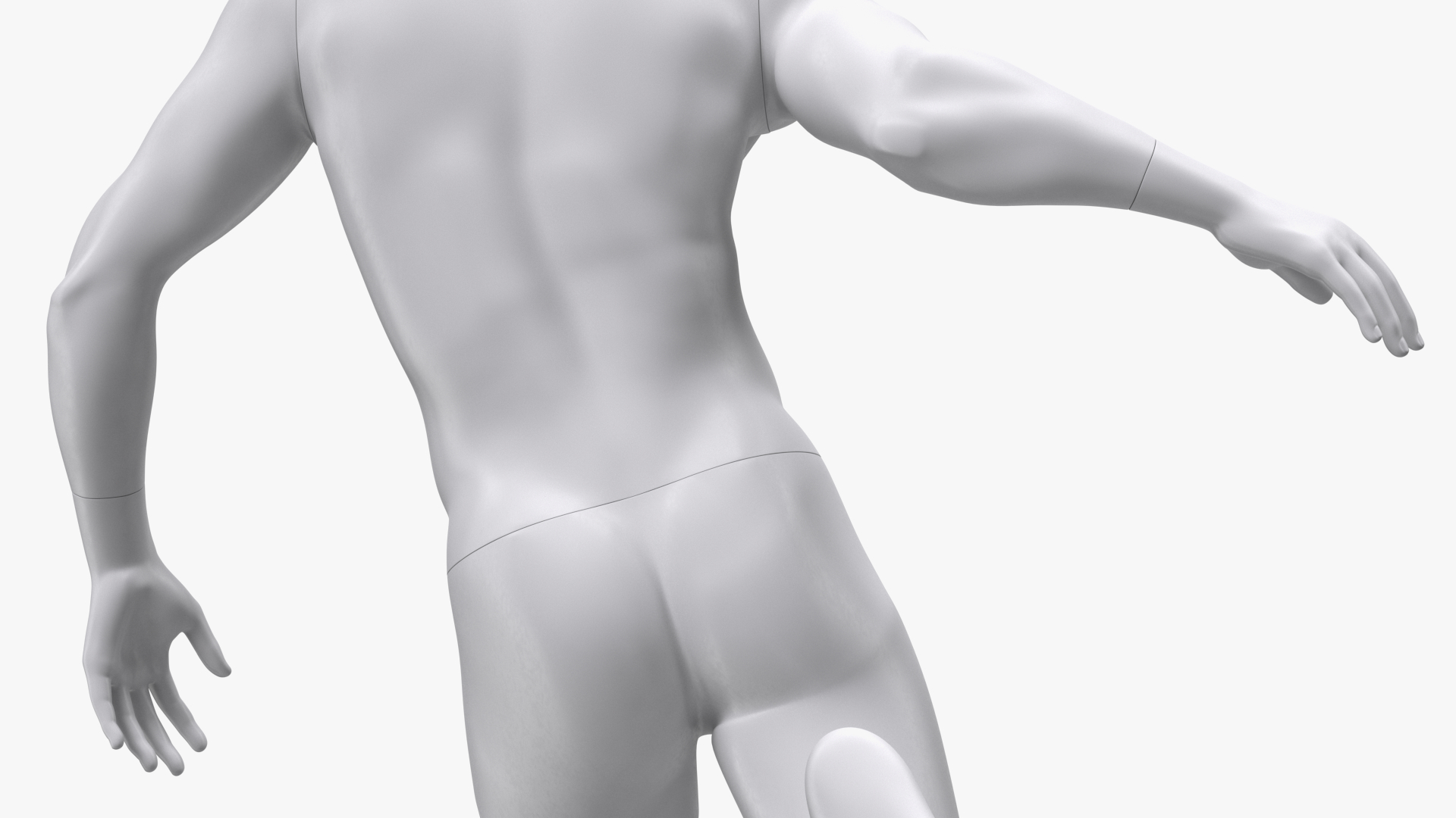 3D model Man Sports Mannequin Playing Basketball White