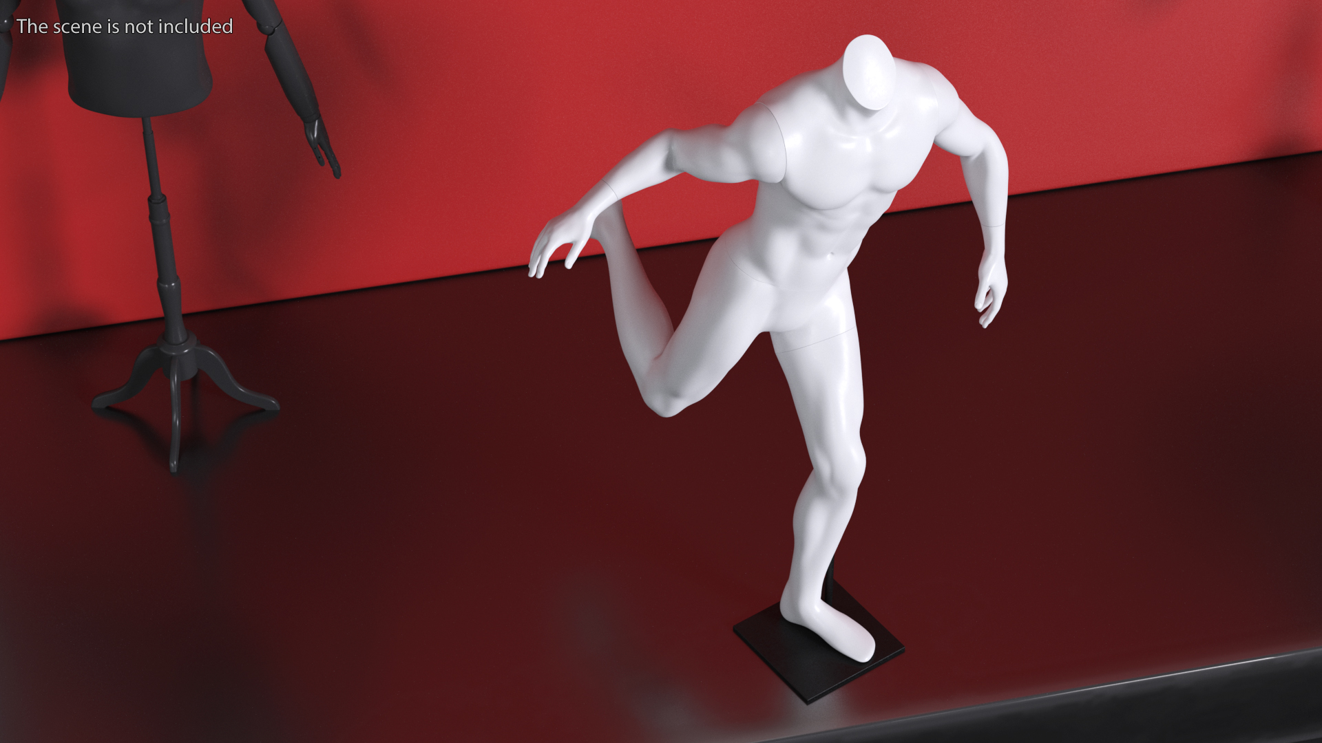 3D model Man Sports Mannequin Playing Basketball White