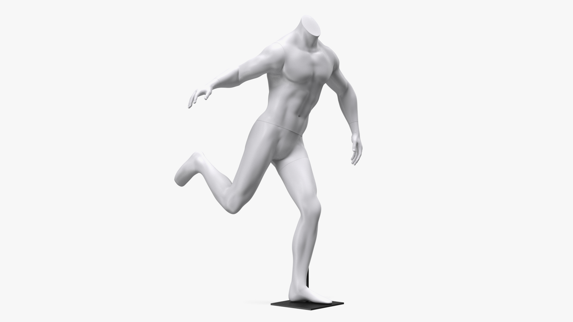 3D model Man Sports Mannequin Playing Basketball White