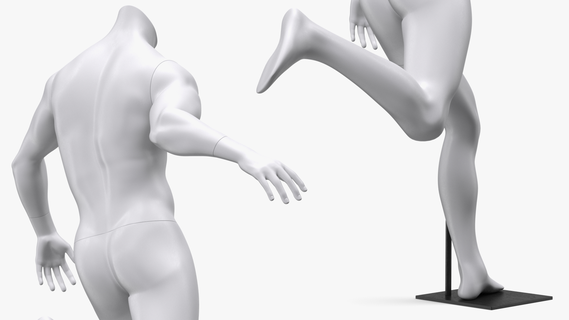 3D model Man Sports Mannequin Playing Basketball White