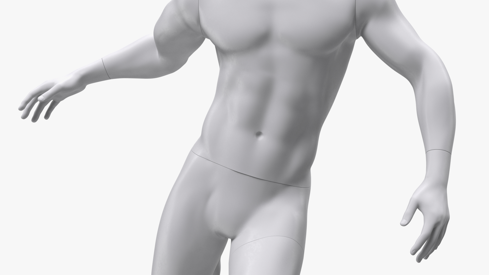 3D model Man Sports Mannequin Playing Basketball White