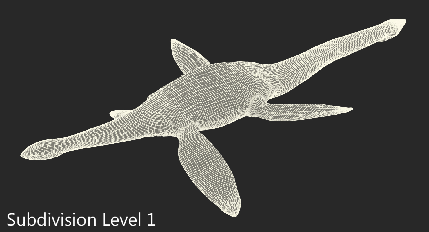 3D model Dinosaur Plesiosauria Swimming Pose