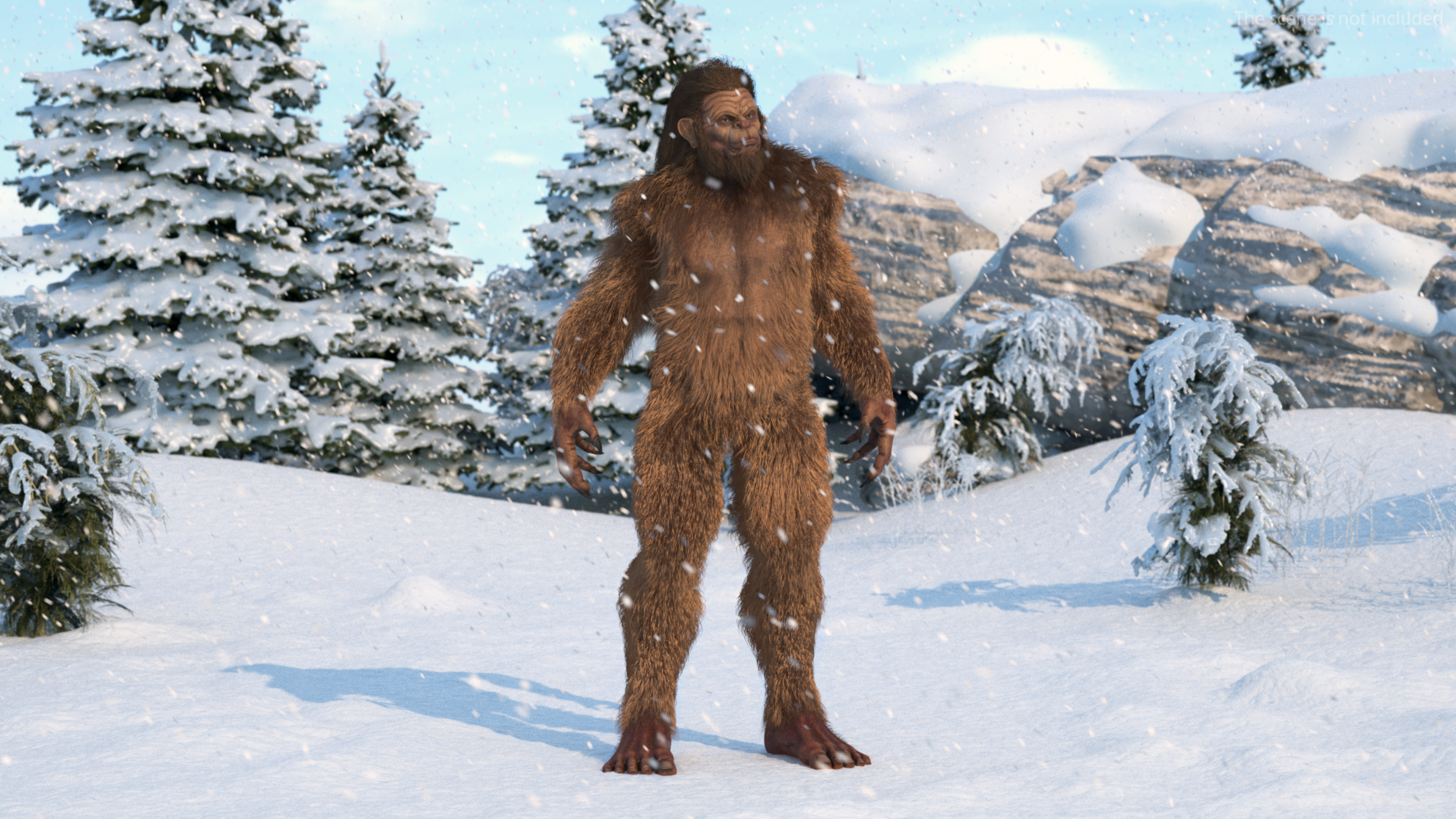 3D model Sasquatch Rigged Fur