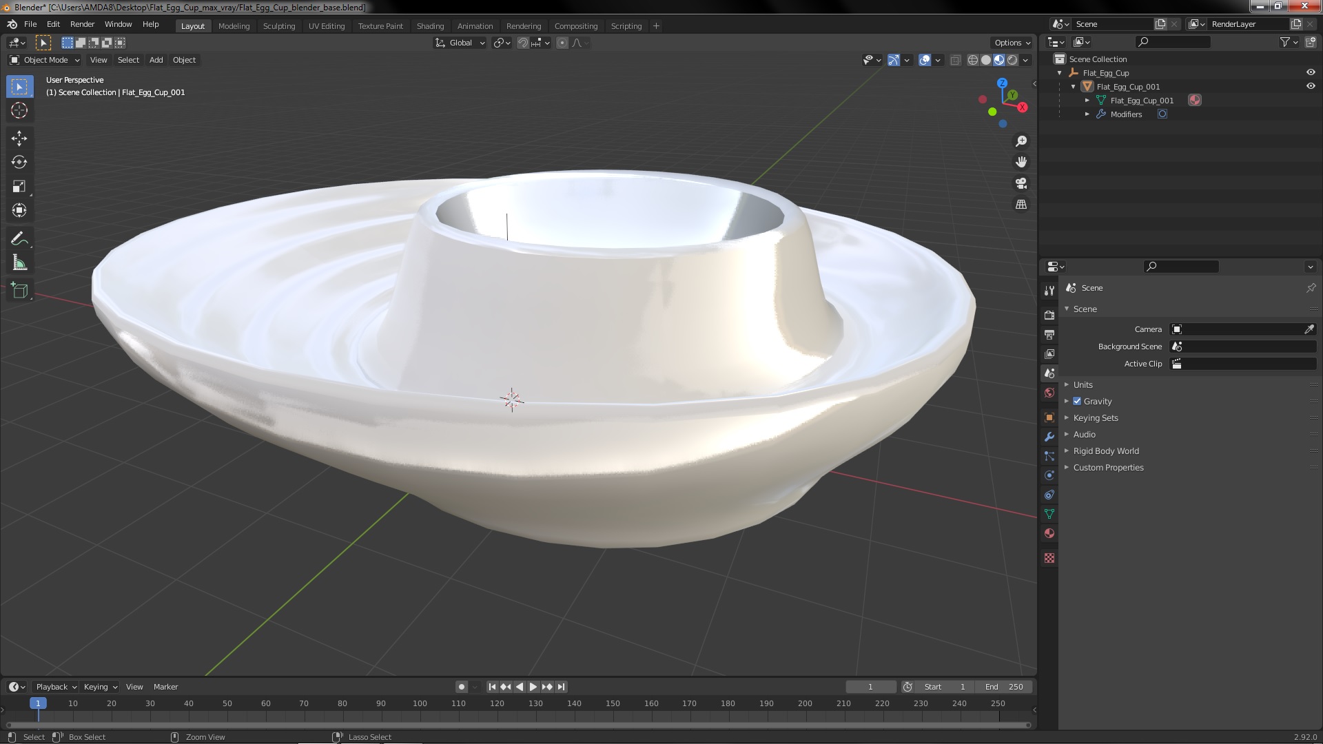 Flat Egg Cup 3D