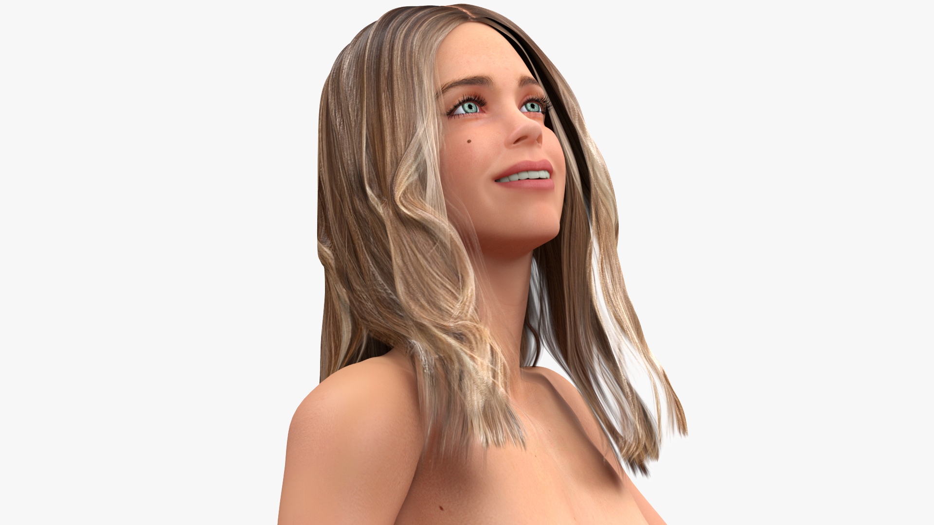 Naked European Woman Rigged 3D
