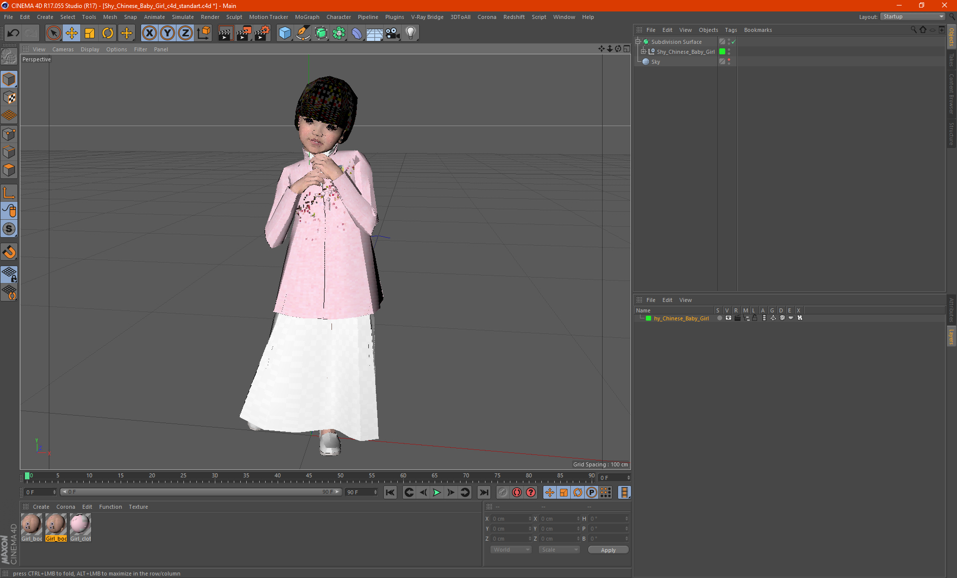 3D Shy Chinese Baby Girl