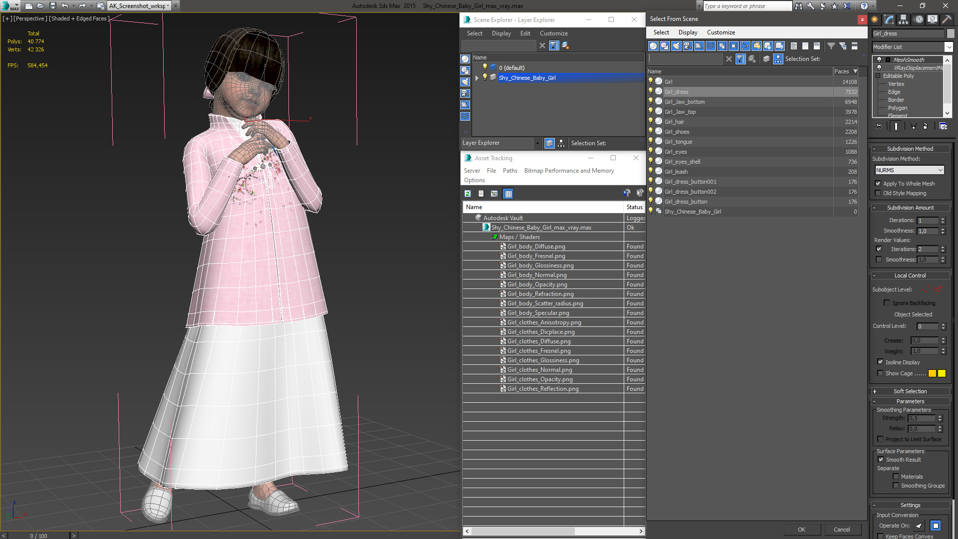 3D Shy Chinese Baby Girl