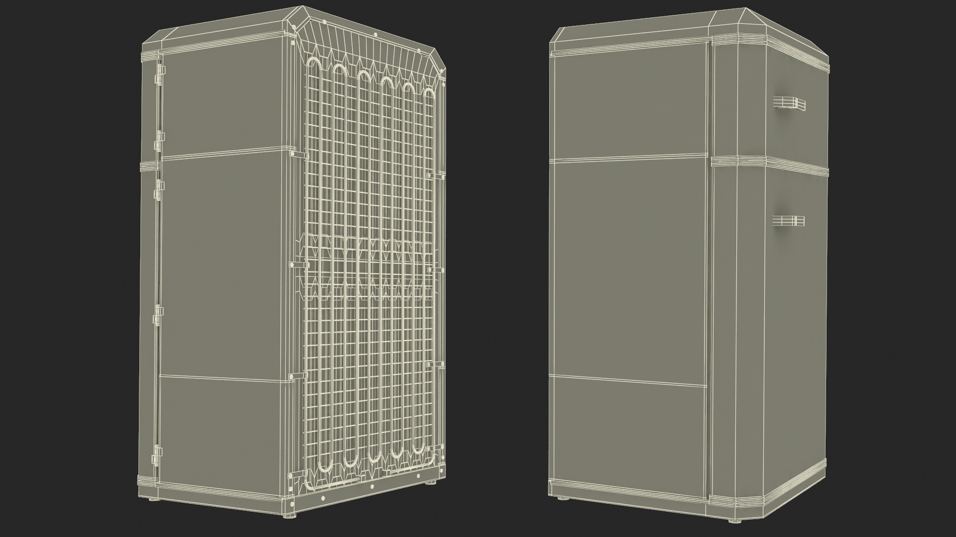 Retro Two Door Compact Refrigerator Red 3D model
