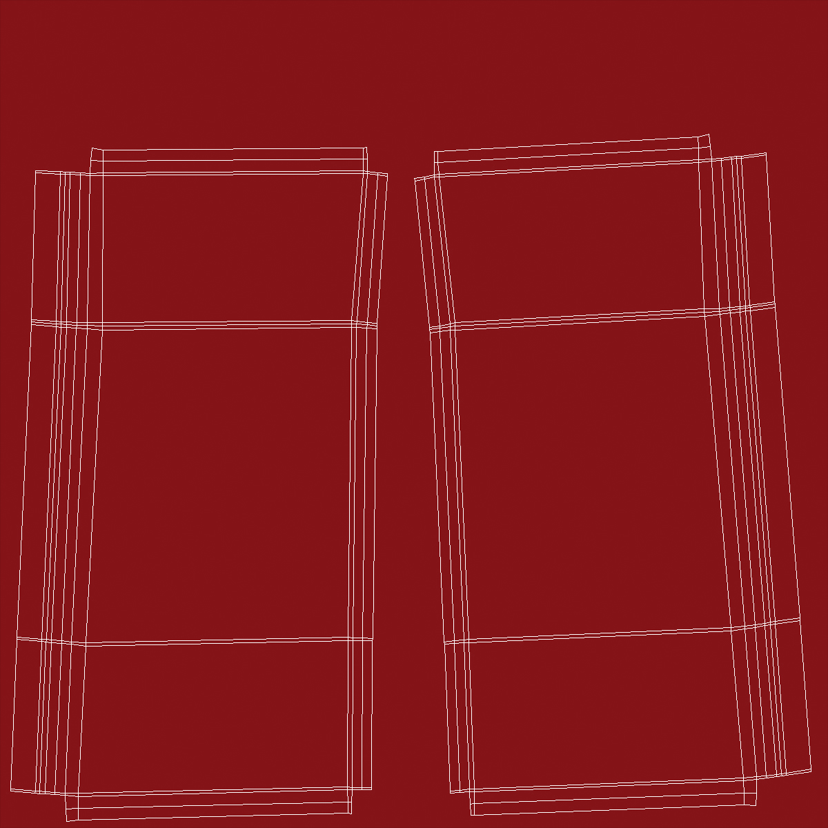 Retro Two Door Compact Refrigerator Red 3D model