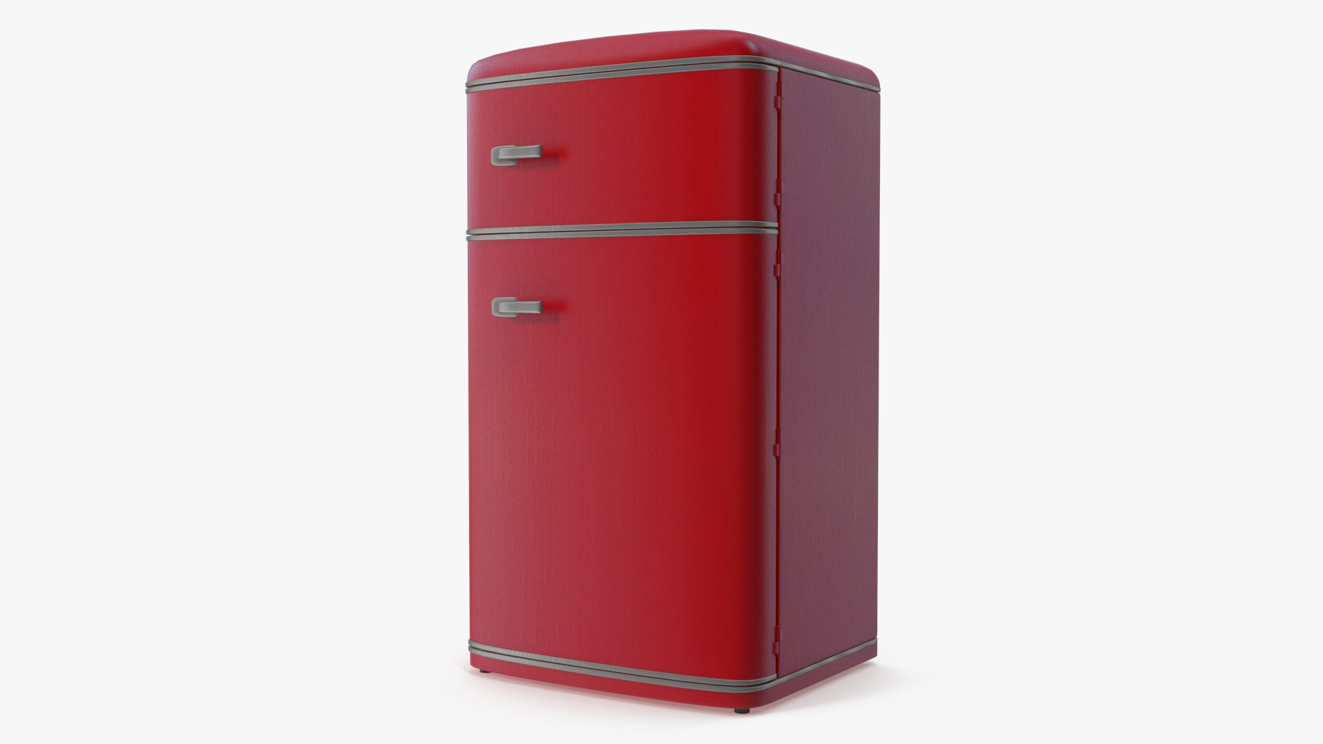 Retro Two Door Compact Refrigerator Red 3D model