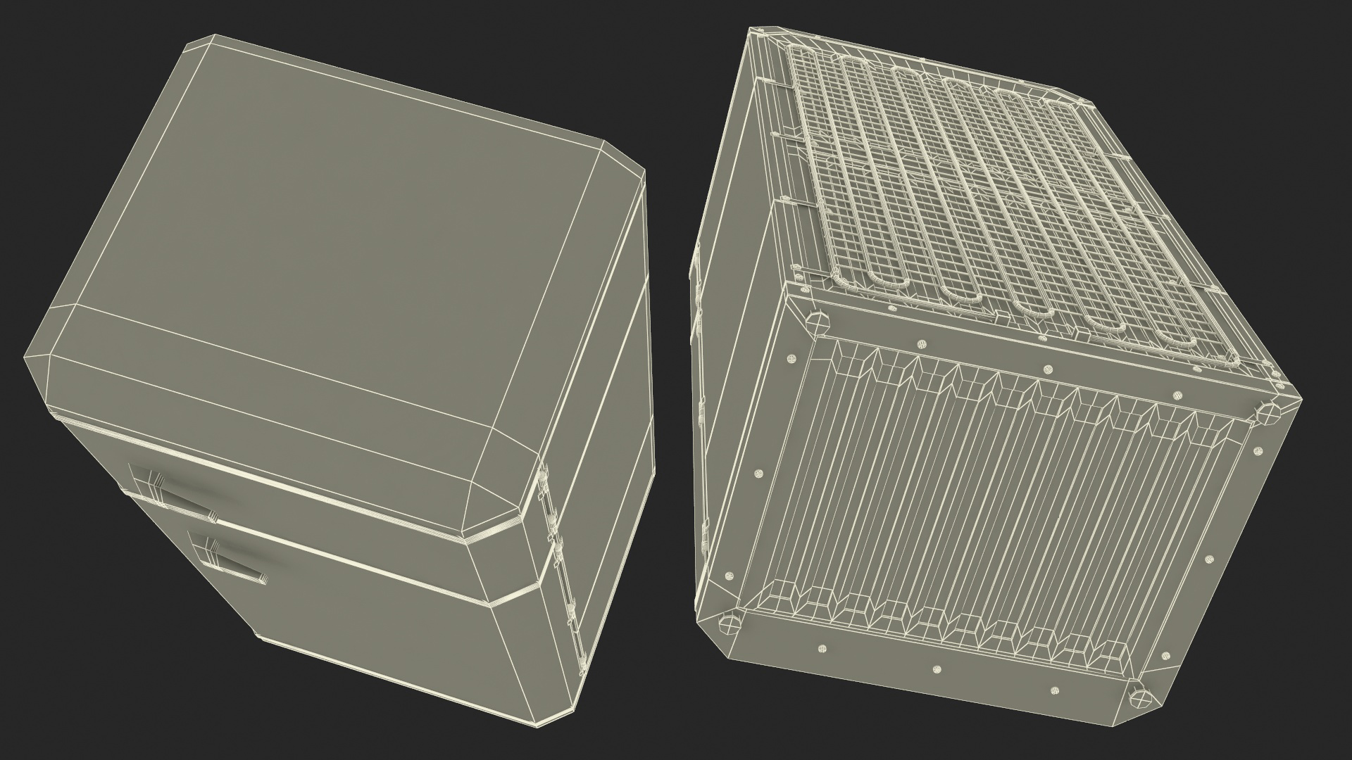 Retro Two Door Compact Refrigerator Red 3D model