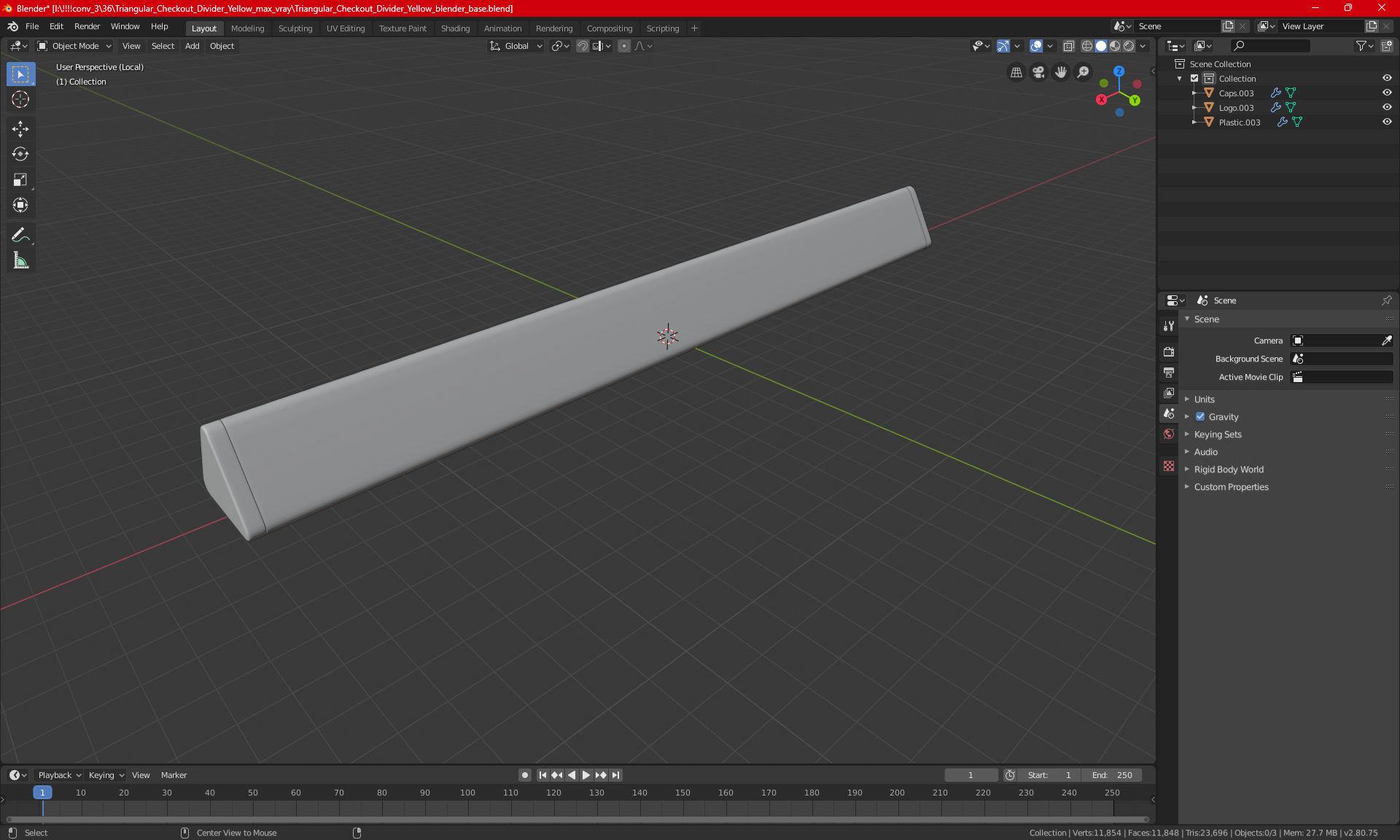 3D Striped Medieval Awning model