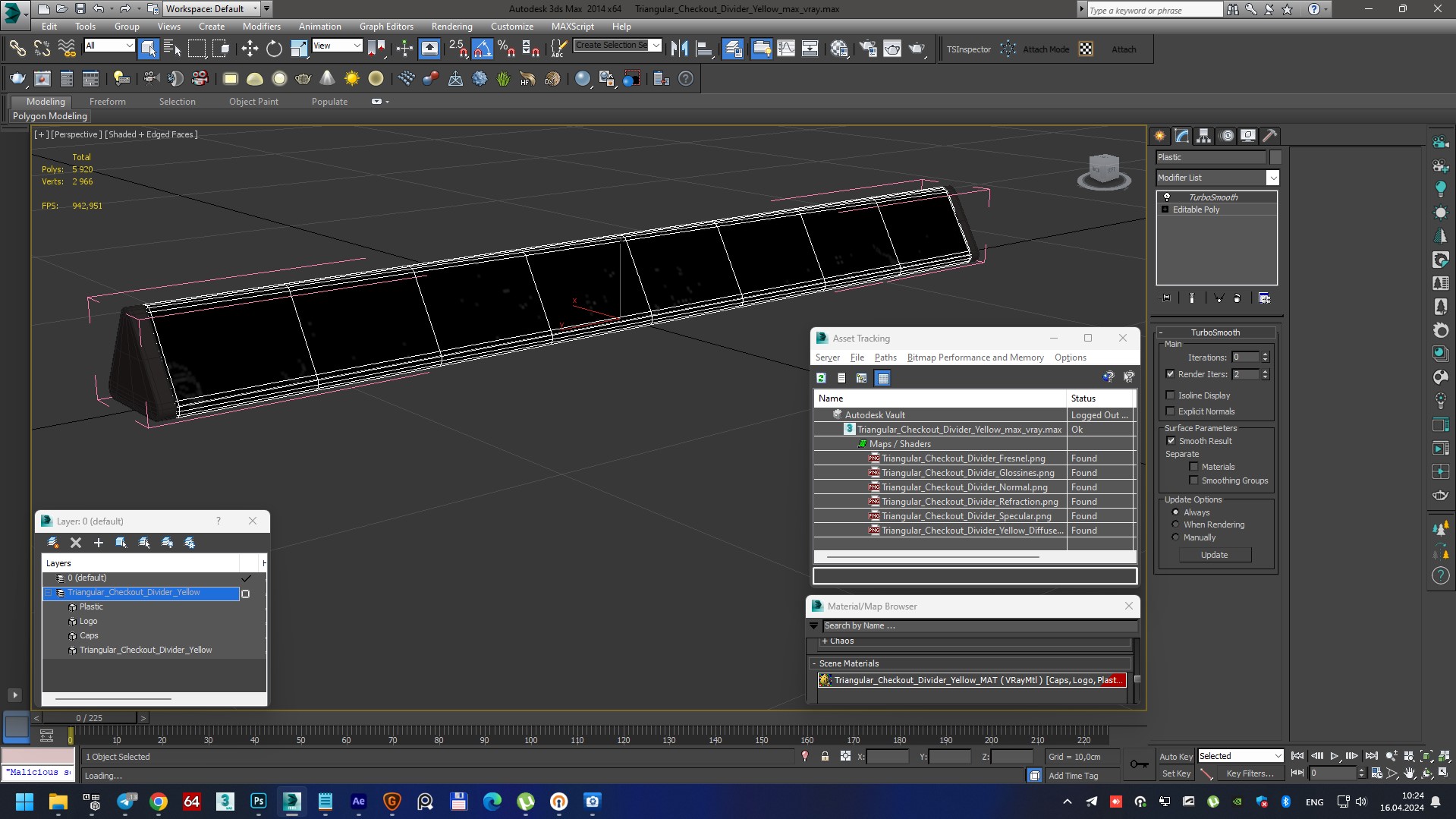 3D Striped Medieval Awning model