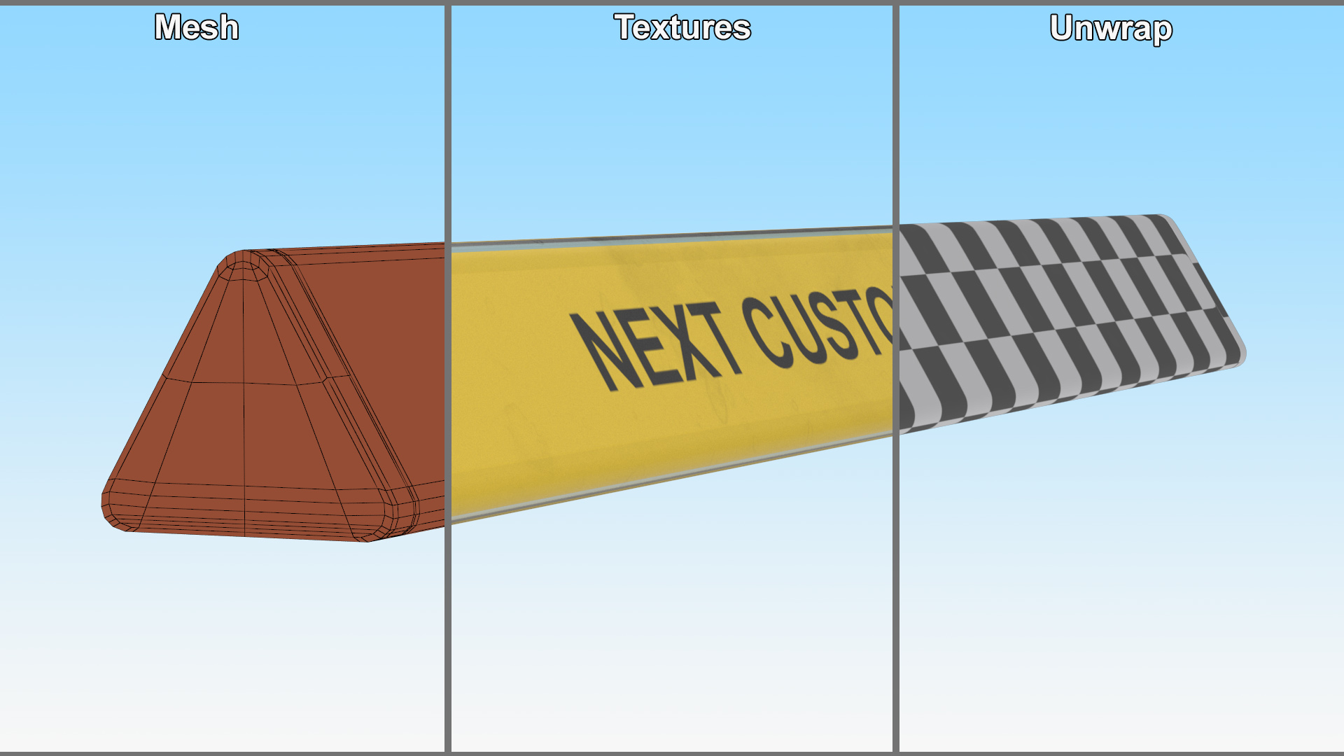 3D Striped Medieval Awning model