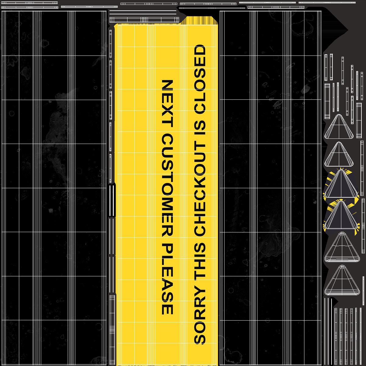 3D Striped Medieval Awning model