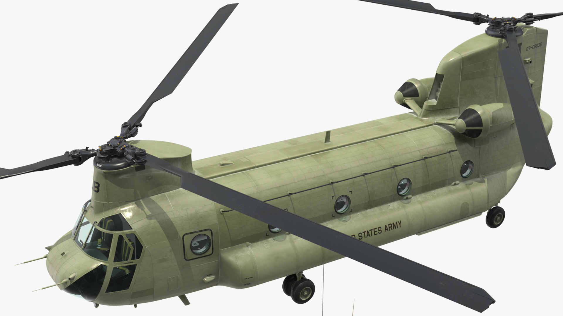 3D US Army Transport Helicopter With Howitzer M777 155mm model