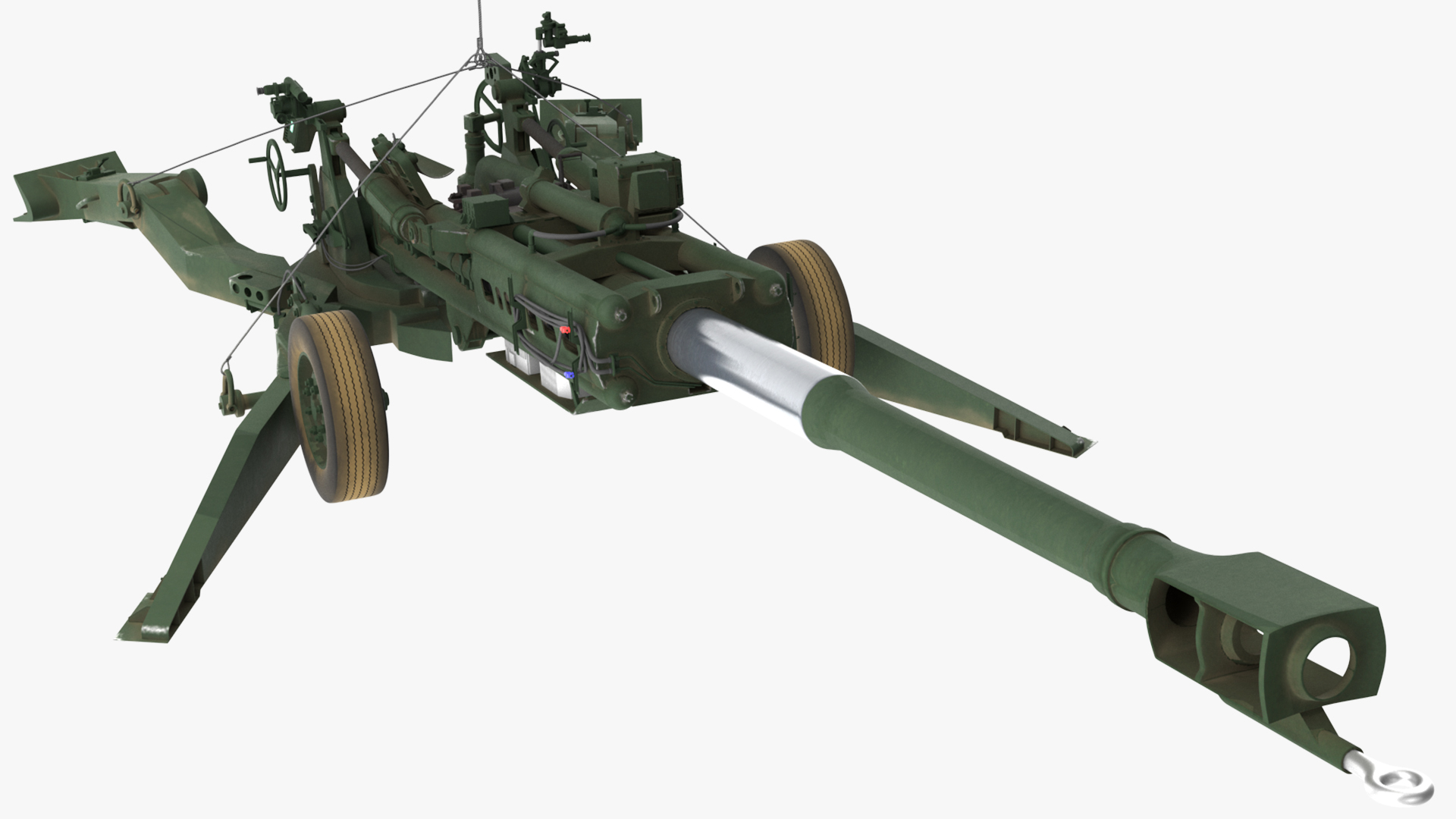 3D US Army Transport Helicopter With Howitzer M777 155mm model