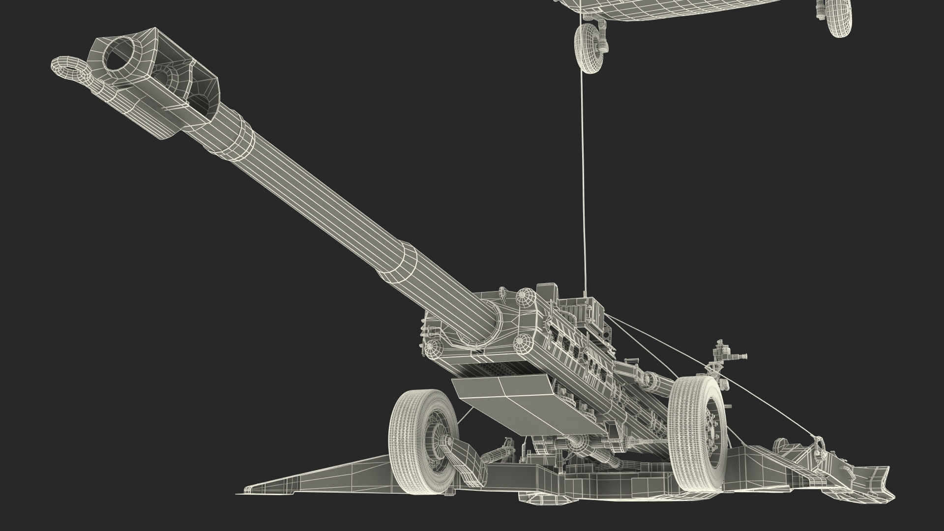 3D US Army Transport Helicopter With Howitzer M777 155mm model