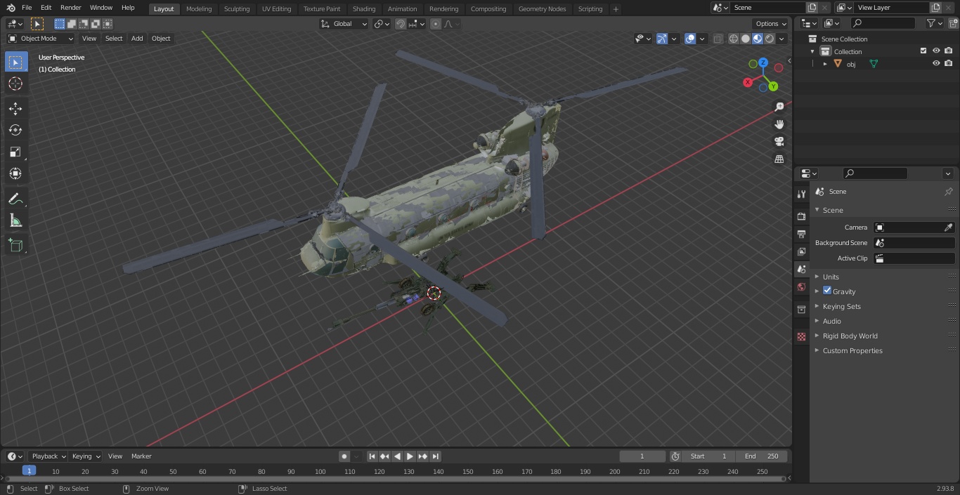 3D US Army Transport Helicopter With Howitzer M777 155mm model