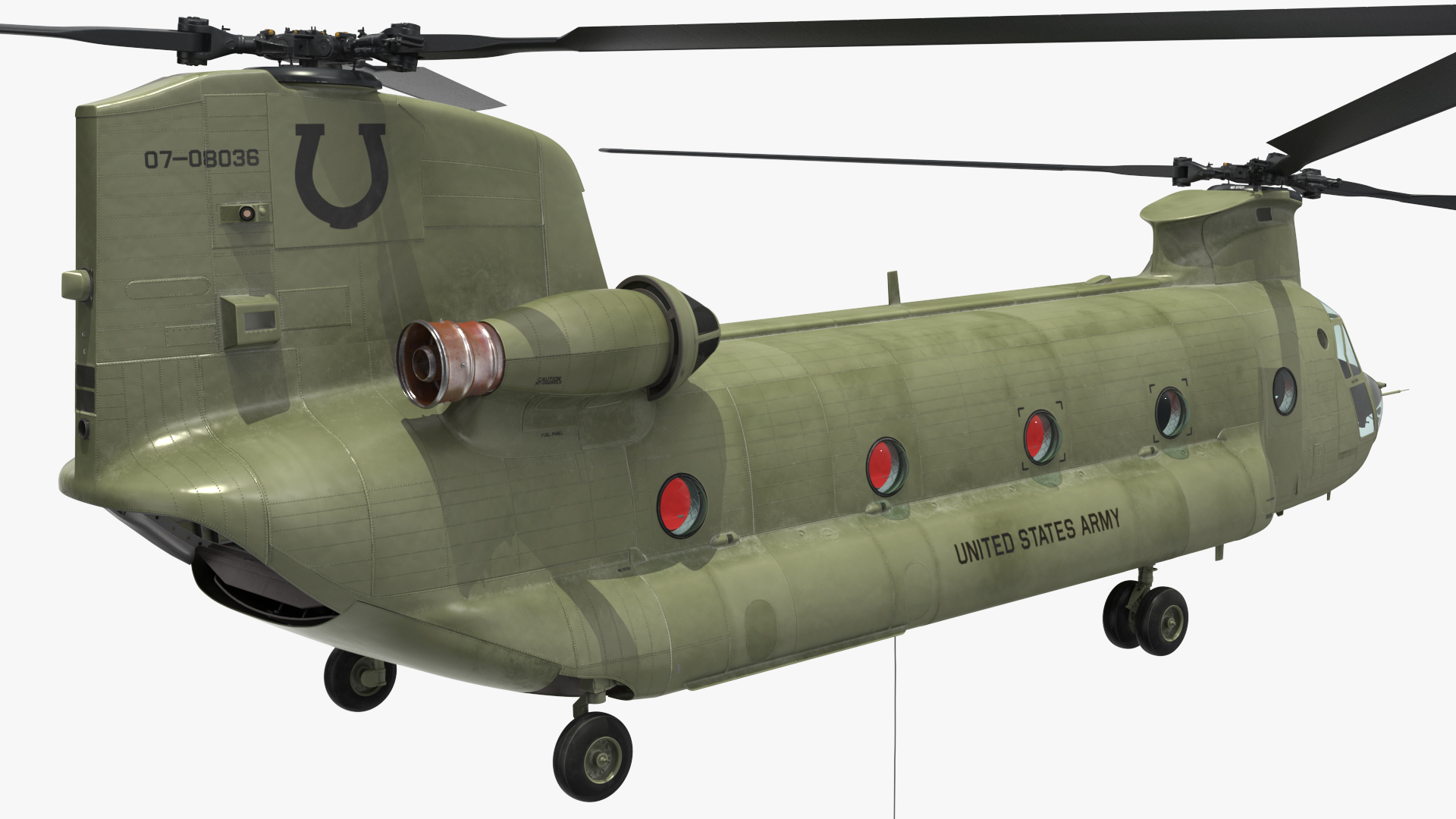 3D US Army Transport Helicopter With Howitzer M777 155mm model