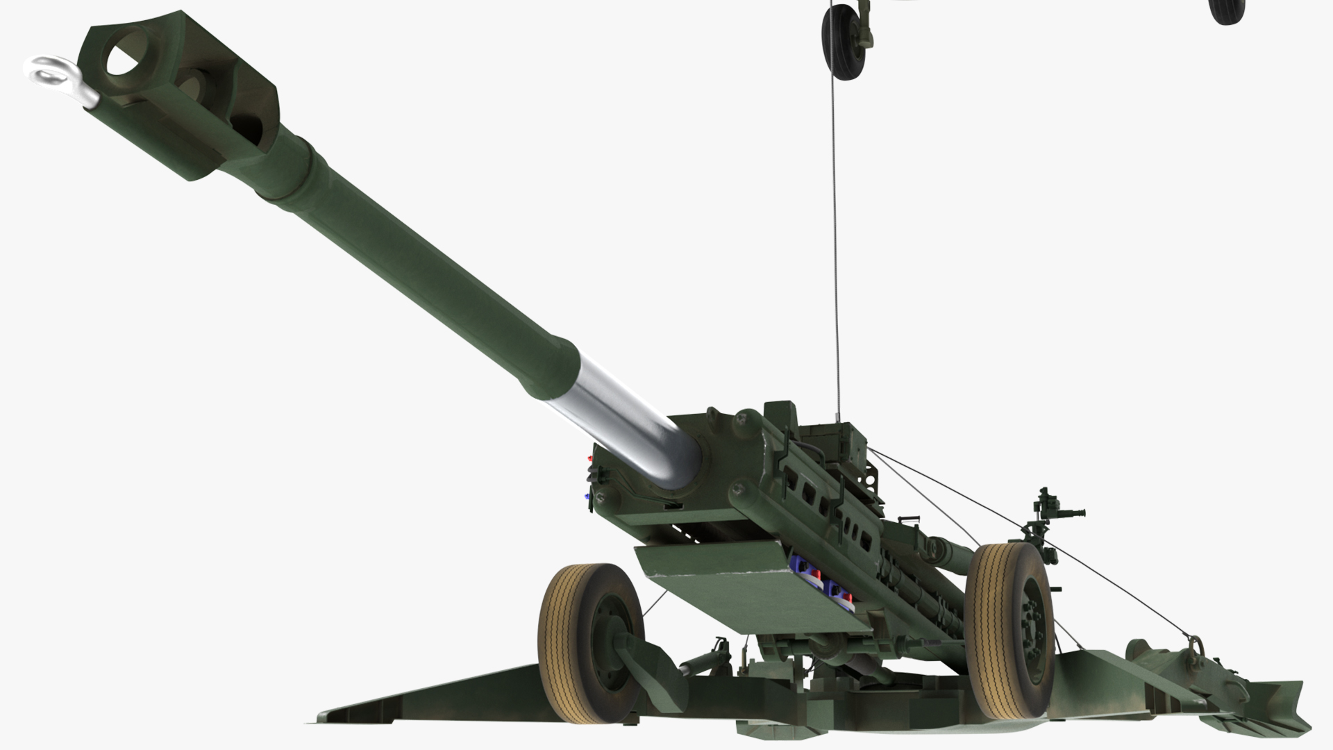 3D US Army Transport Helicopter With Howitzer M777 155mm model
