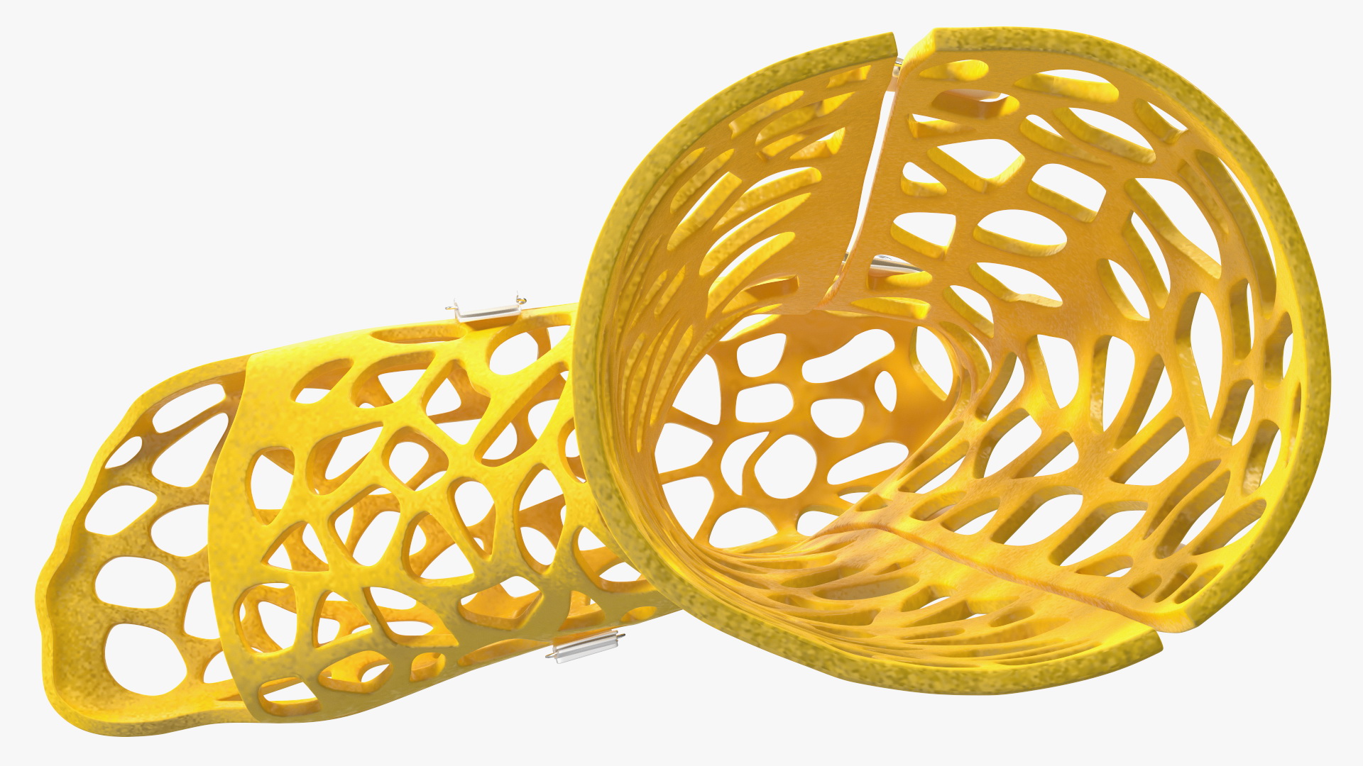 3D-Printed Orthopedic Cast Leg Yellow 3D