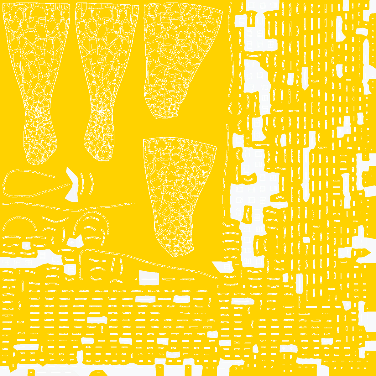 3D-Printed Orthopedic Cast Leg Yellow 3D