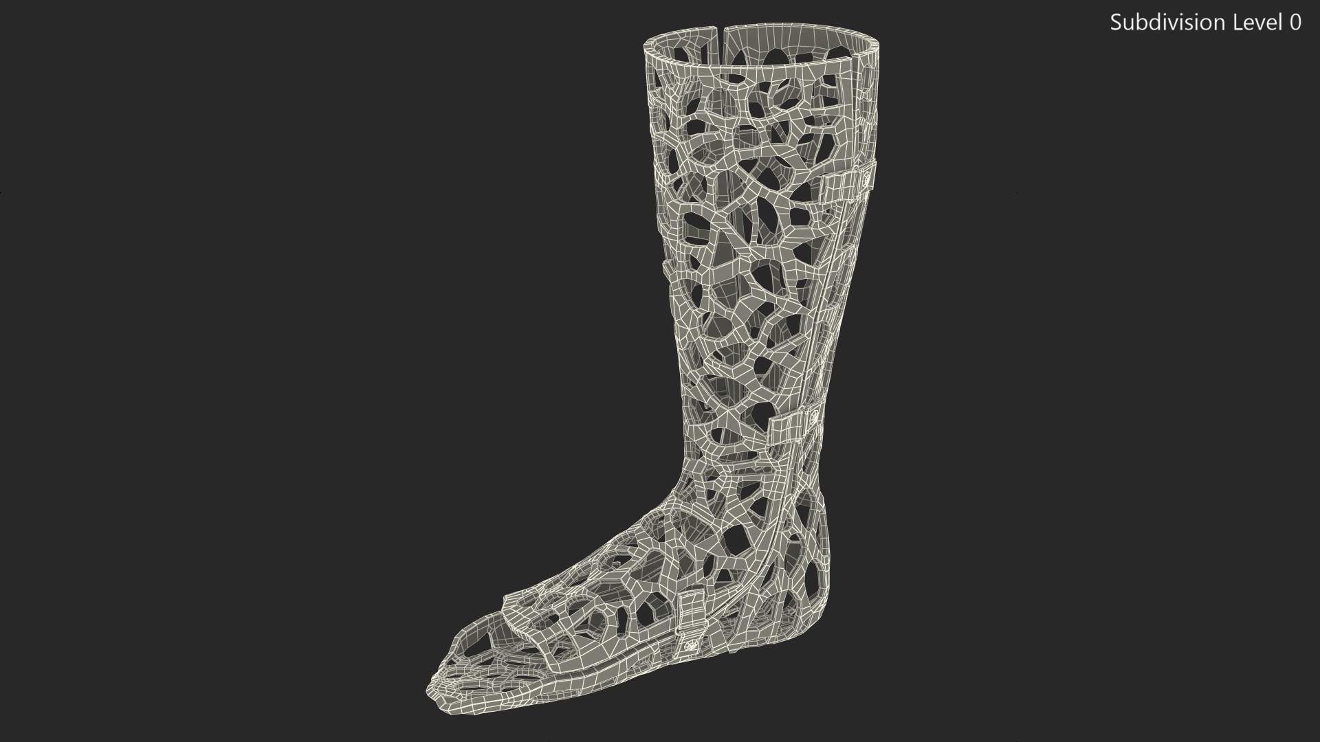 3D-Printed Orthopedic Cast Leg Yellow 3D