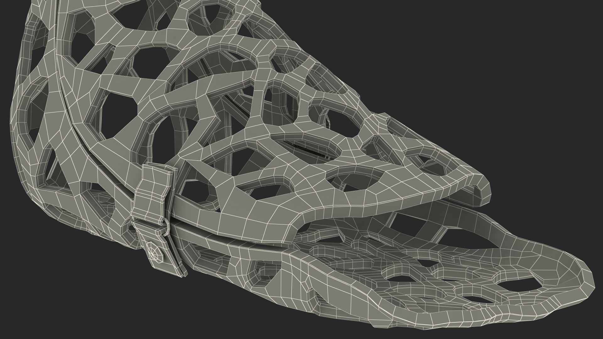 3D-Printed Orthopedic Cast Leg Yellow 3D