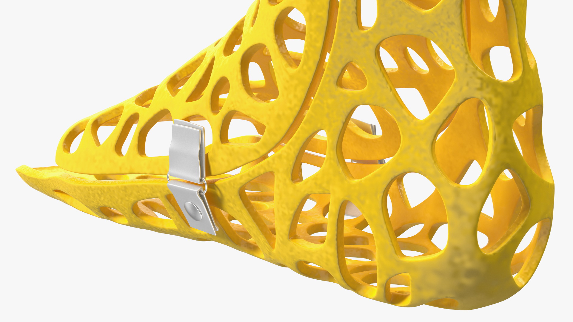 3D-Printed Orthopedic Cast Leg Yellow 3D