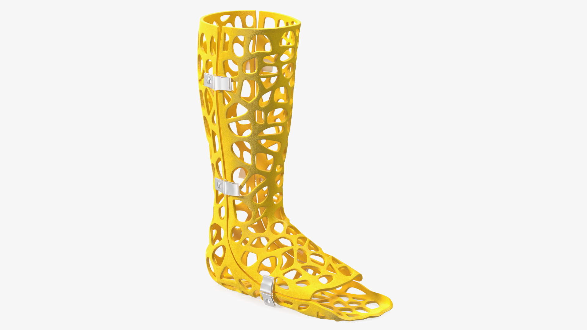 3D-Printed Orthopedic Cast Leg Yellow 3D