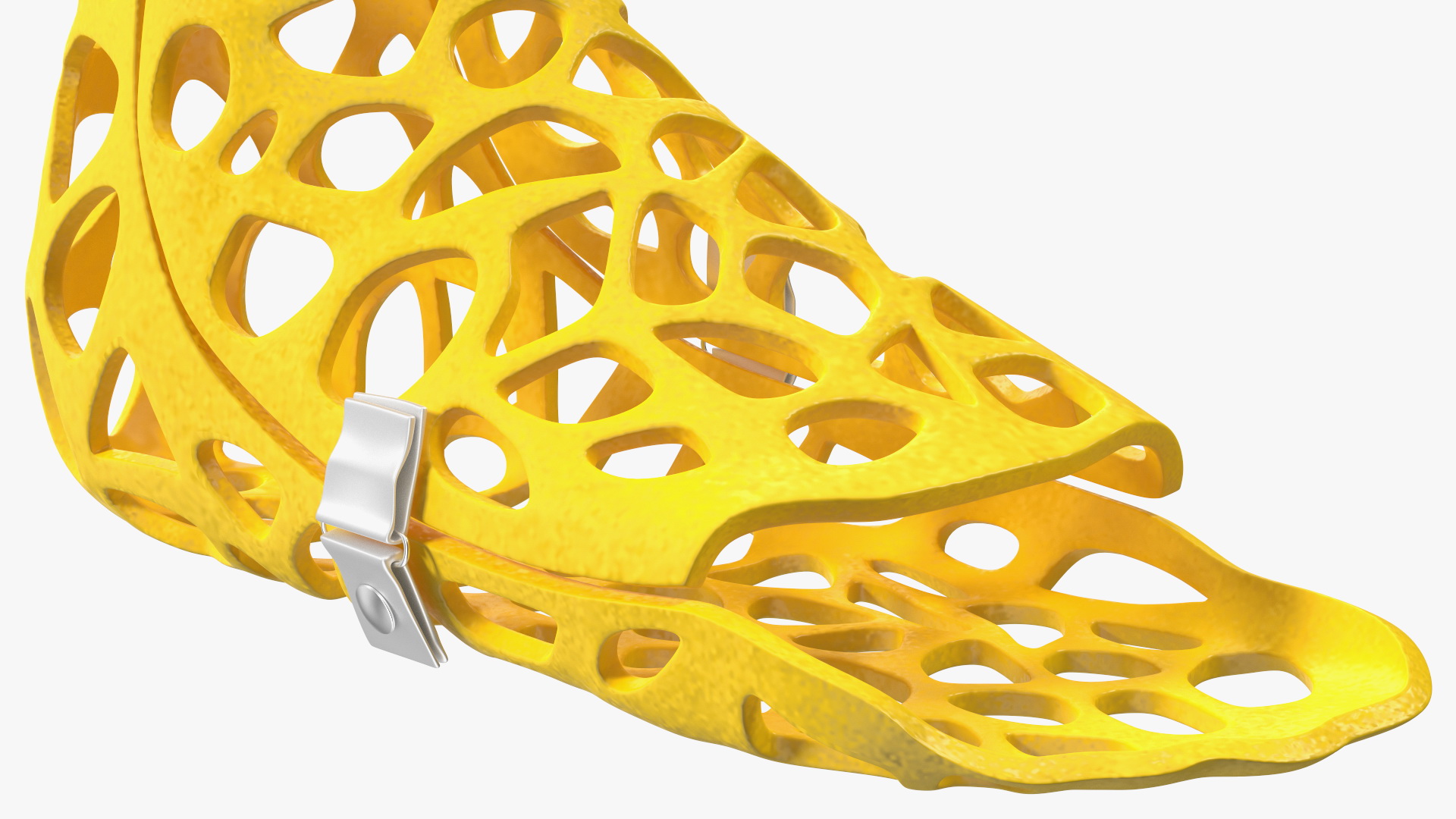 3D-Printed Orthopedic Cast Leg Yellow 3D