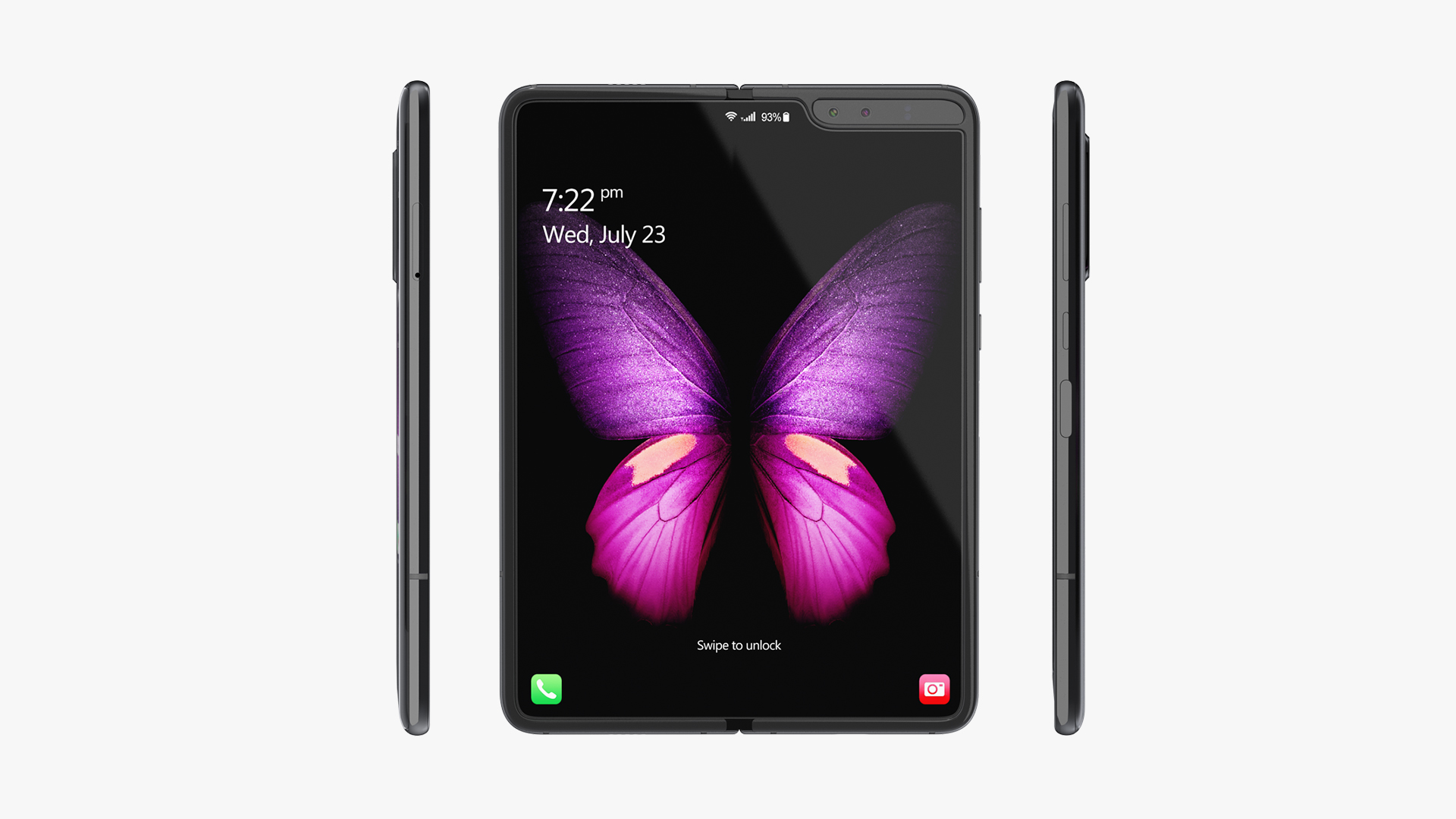 3D model Samsung Galaxy Fold Black