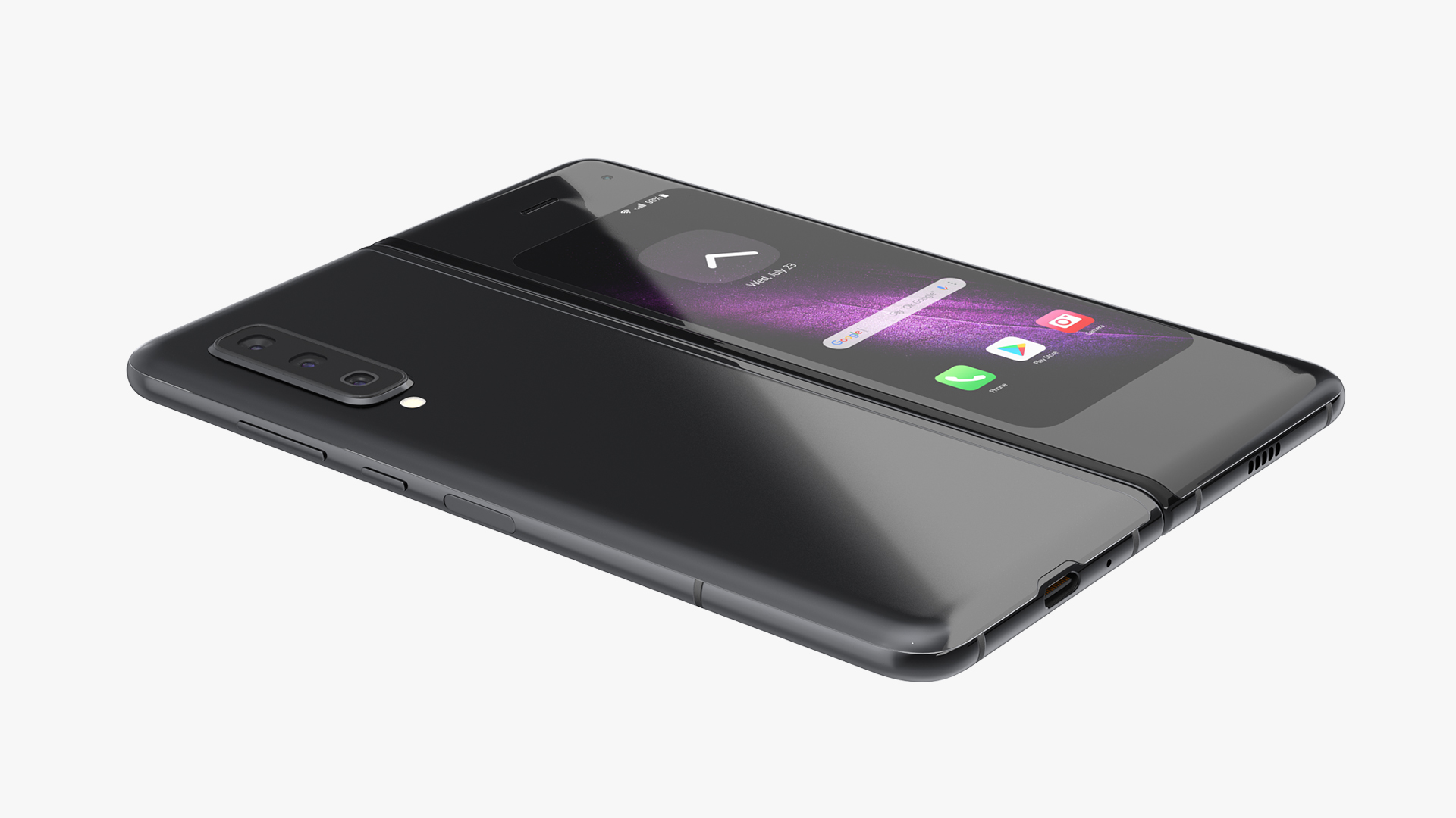 3D model Samsung Galaxy Fold Black