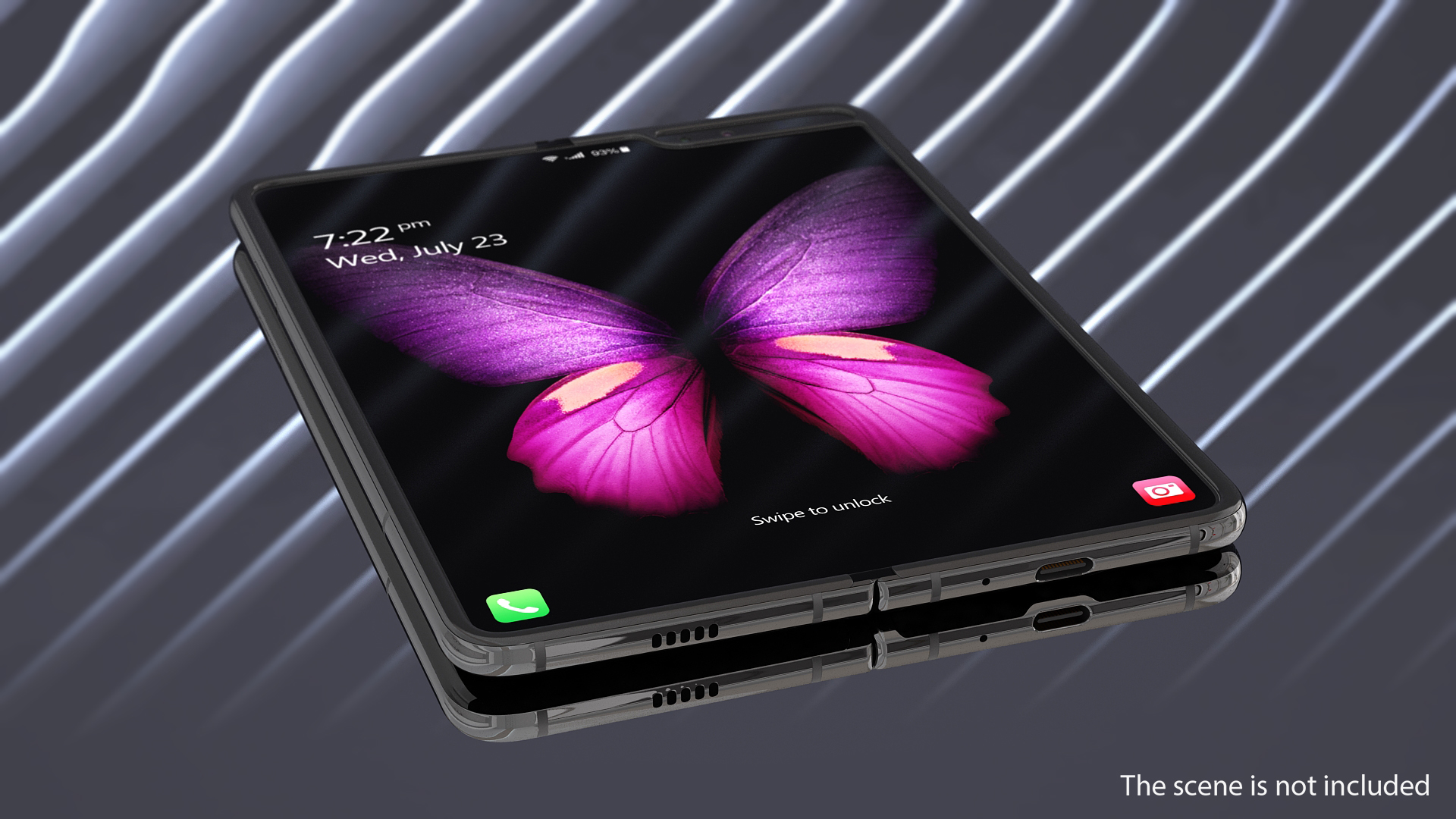 3D model Samsung Galaxy Fold Black