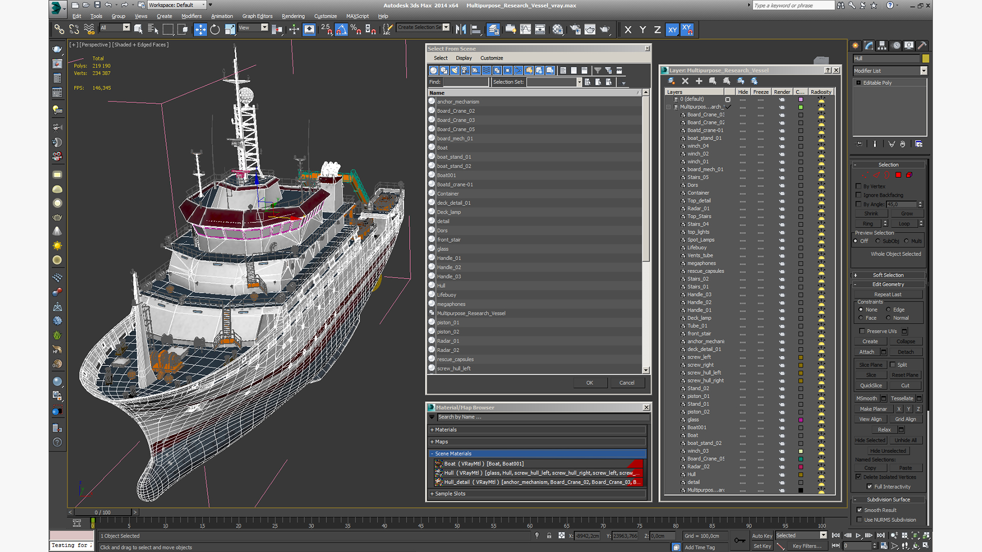 3D Multipurpose Research Vessel model