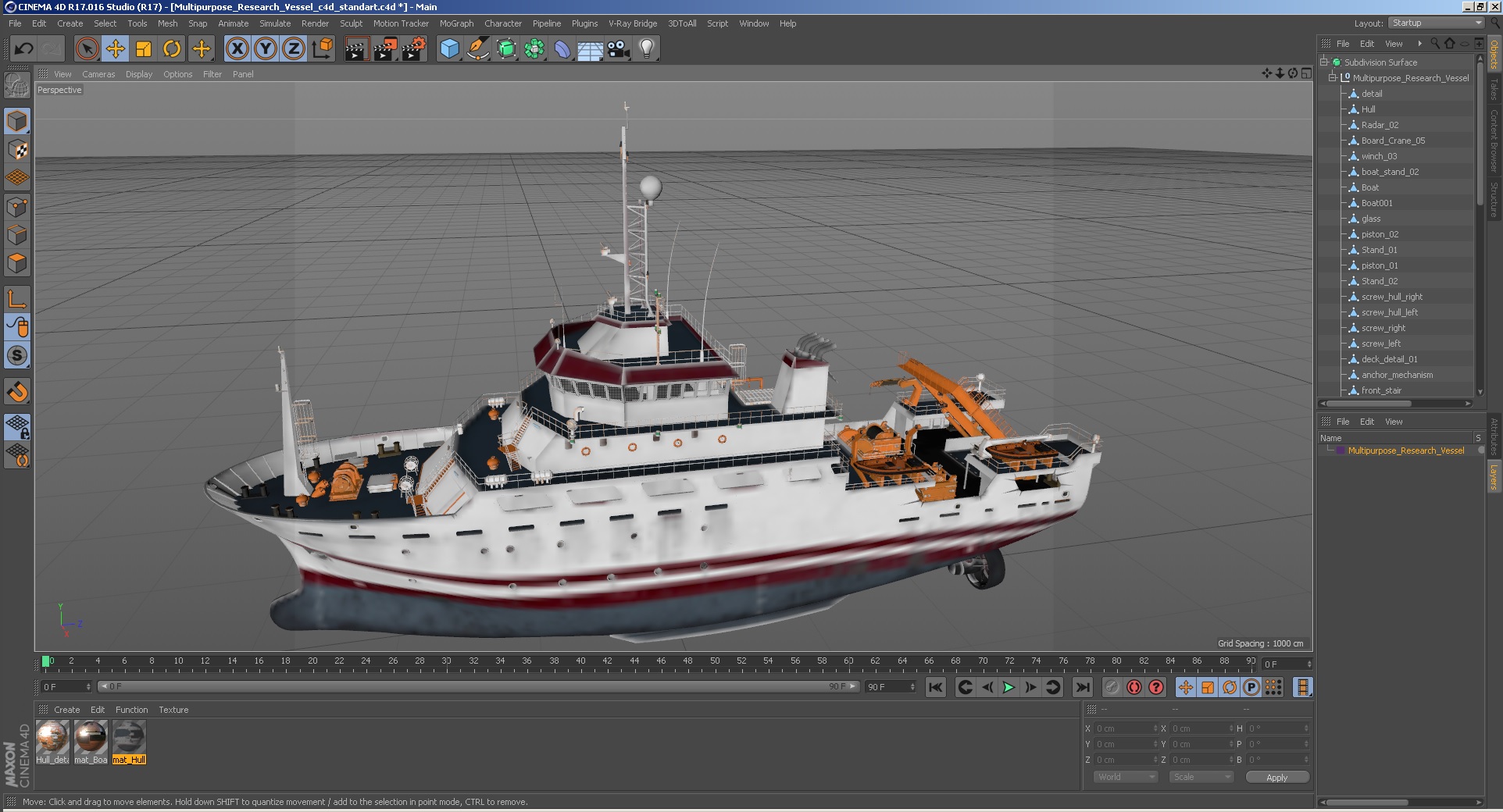 3D Multipurpose Research Vessel model