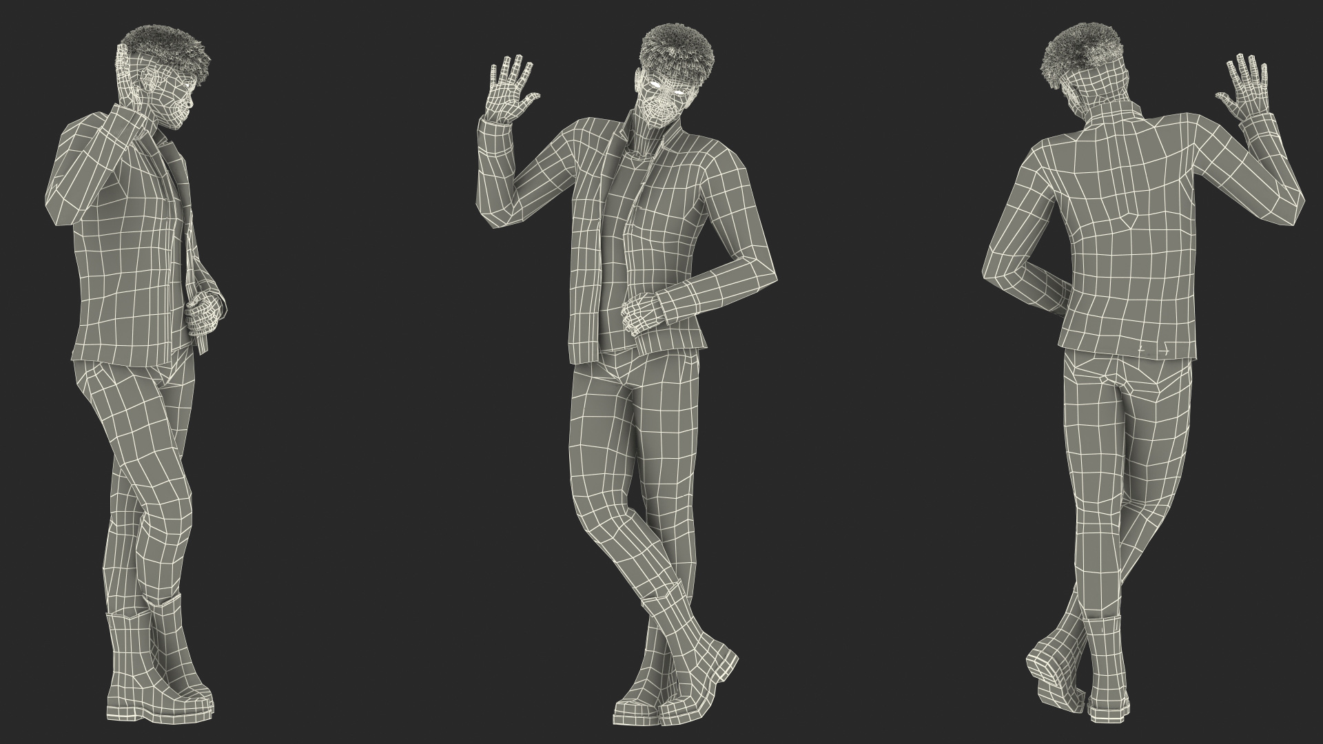 3D model Dark Skin Teenager Fashionable Style Standing Pose