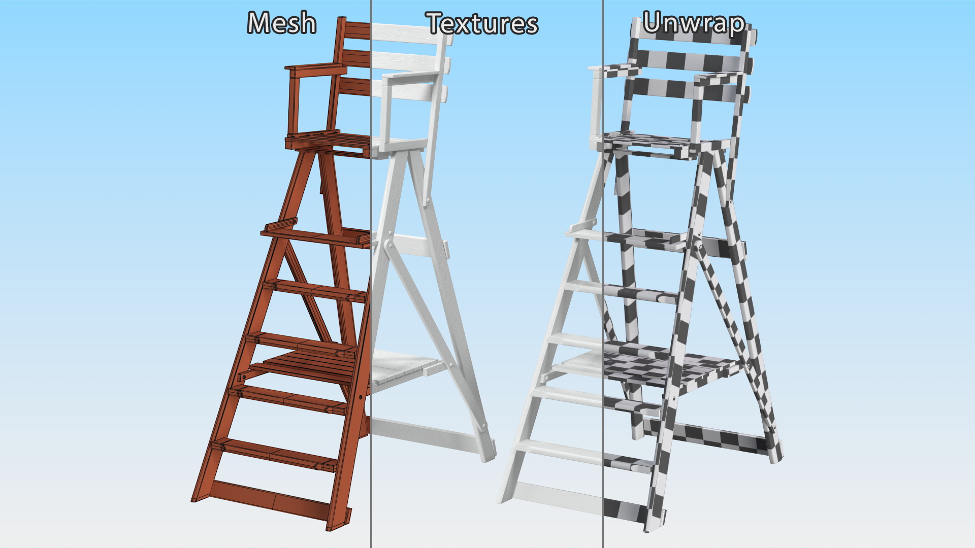 3D model Tennis Umpire Chair White
