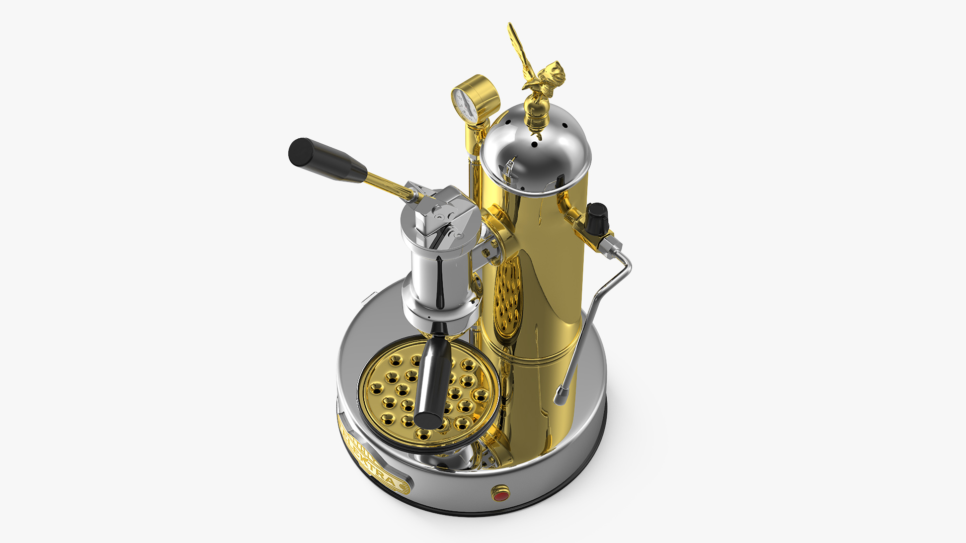 3D model Elektra Micro Casa Leva Coffee Machine Chrome and Brass