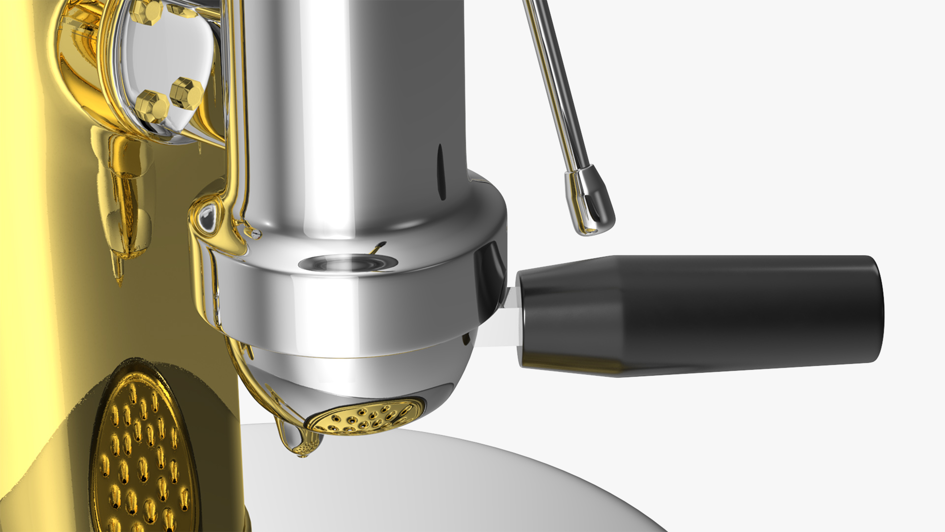 3D model Elektra Micro Casa Leva Coffee Machine Chrome and Brass