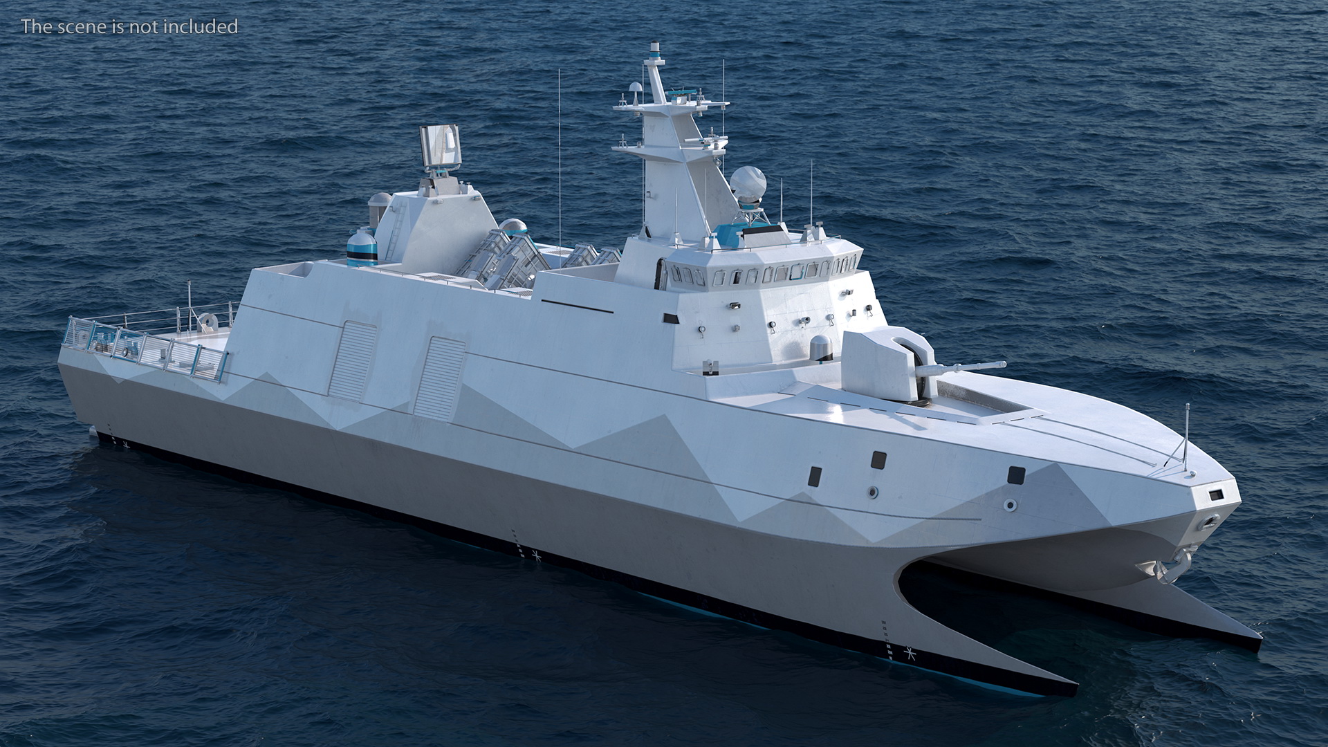 3D Catamaran Stealth Corvette Ship