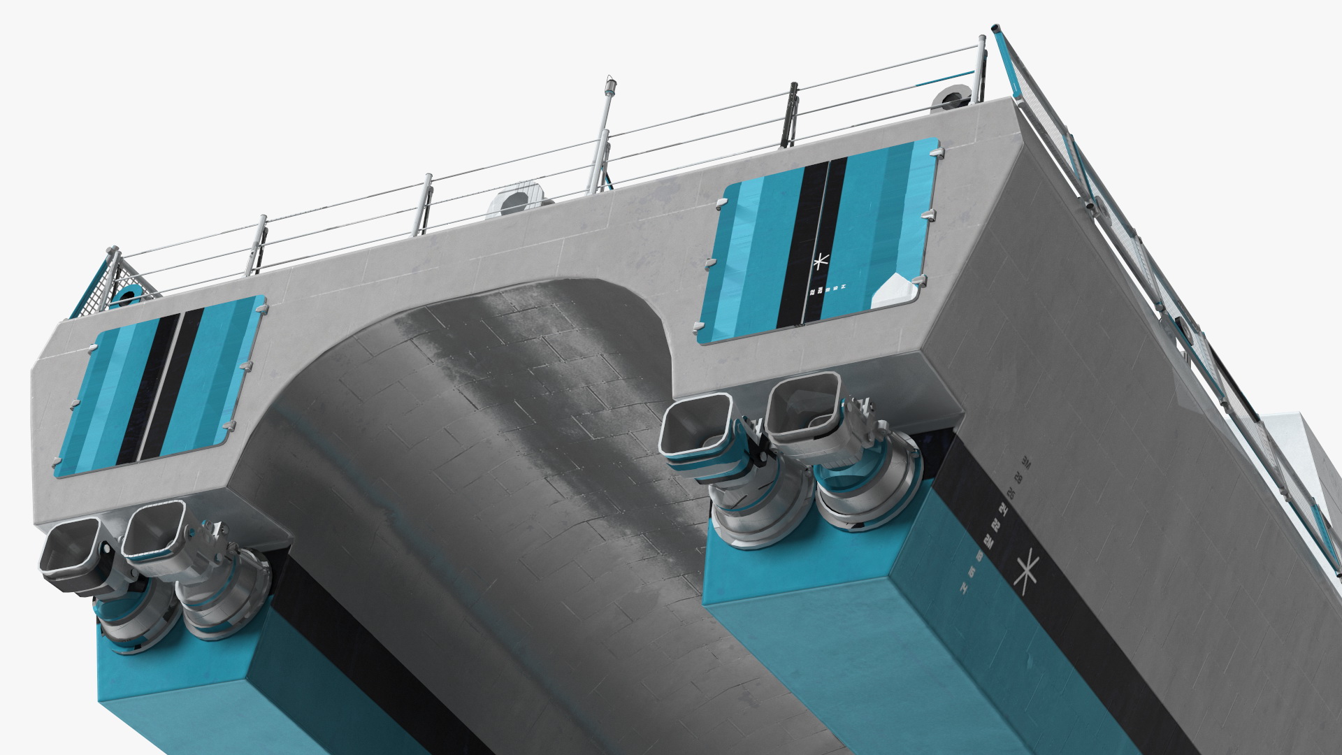 3D Catamaran Stealth Corvette Ship