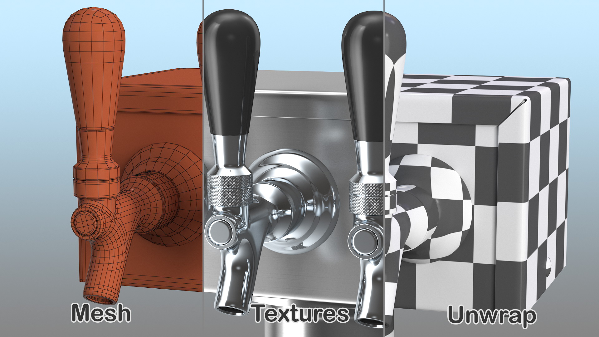 Triple Faucet Beer Tower 3D model