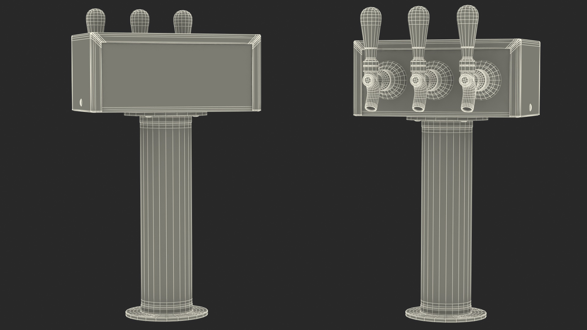 Triple Faucet Beer Tower 3D model