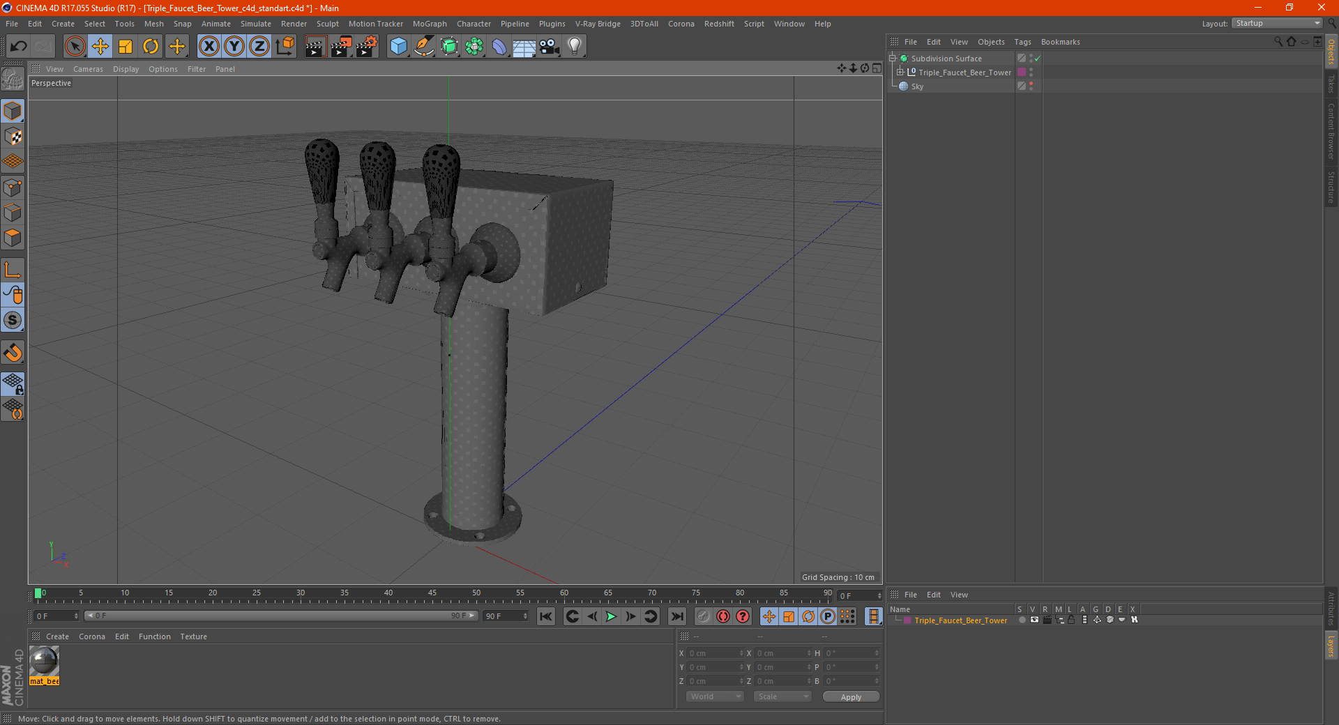 Triple Faucet Beer Tower 3D model