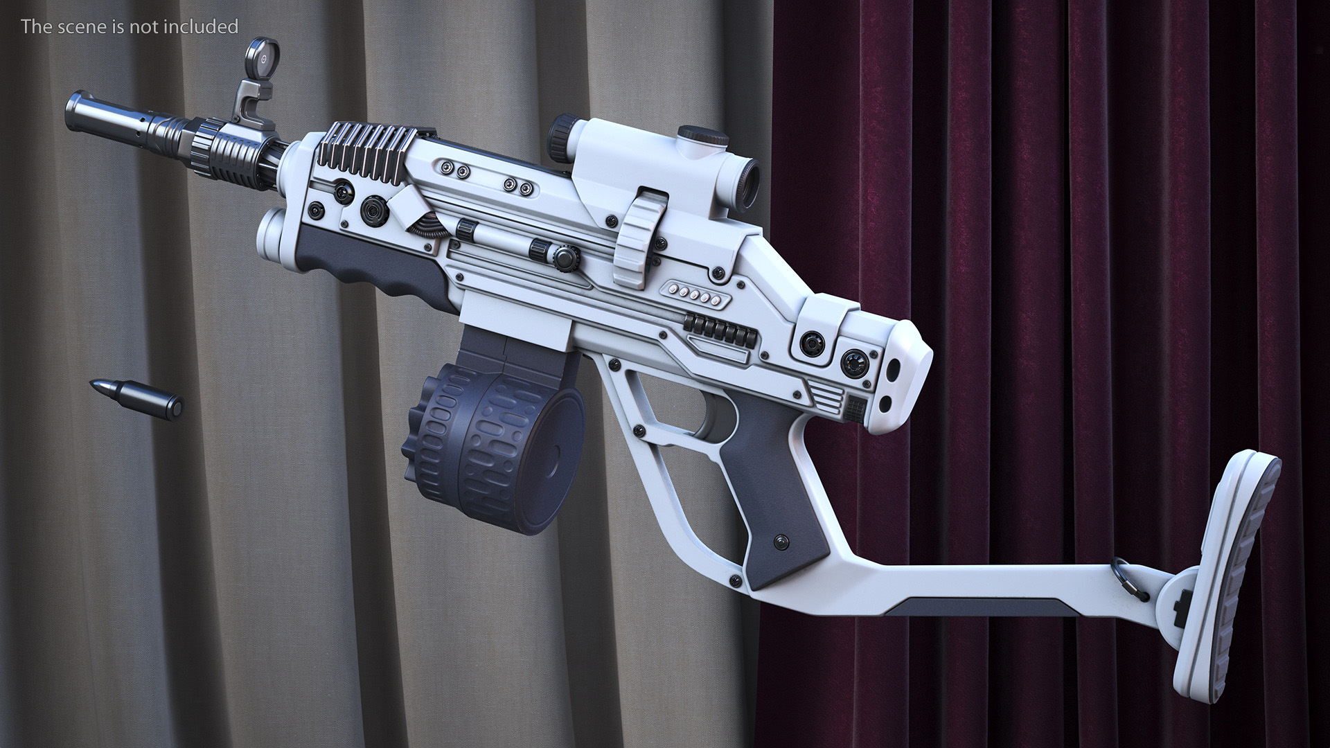 3D Futuristic Rifle with Bullet model